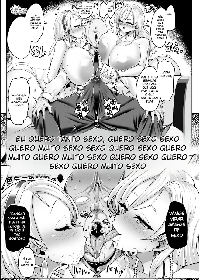 [Shinshunshantonshou (Bukatsu)] H Daisuki Kinpatsu Hakujin Bakunyuu Ryuugakusei ga Tonari no Heya ni Hikkoshite Kita!! 2 ~Mama mo Ore no SeFri ni Natta!!~ [Portuguese-BR] [Digital] numero di immagine  12