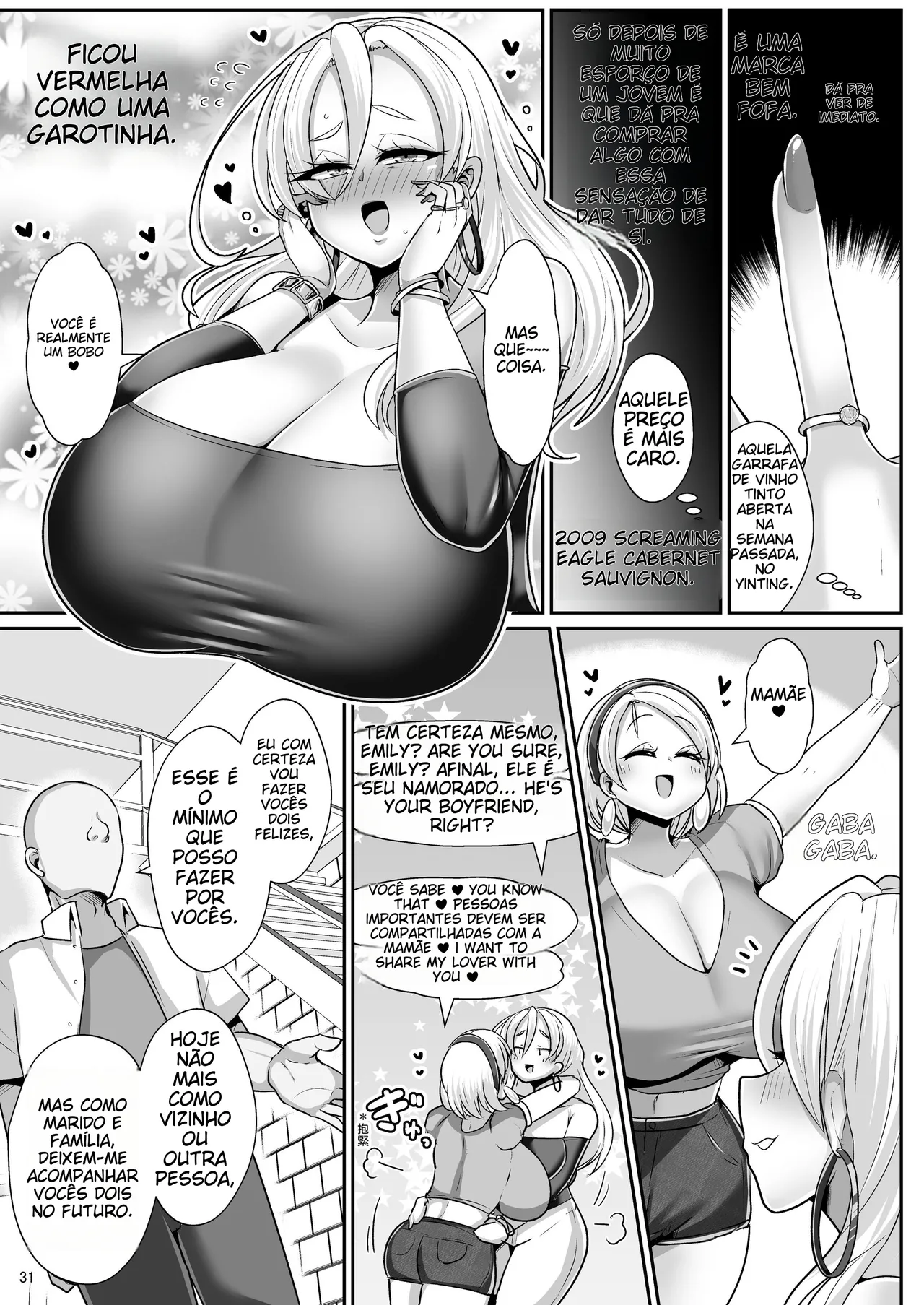 [Shinshunshantonshou (Bukatsu)] H Daisuki Kinpatsu Hakujin Bakunyuu Ryuugakusei ga Tonari no Heya ni Hikkoshite Kita!! 3 ~Bakunyuu Oyako o Ore no Tsuma ni Shita!!~ | [Portuguese-BR] [Sararon] [Decensored] [Digital] (TR-155) 图片编号 32