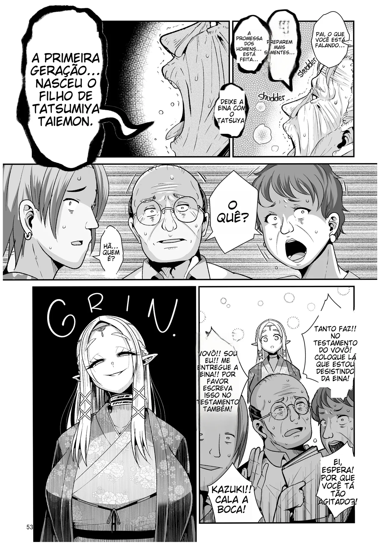 [Shinshunshantonshou (Bukatsu)] H Seidorei Elf no Souzoku Mondai ni Tsuite ~Rinjuu-hen | [Portuguese-BR] [Decensored] [Digital] (TR-161) изображение № 55