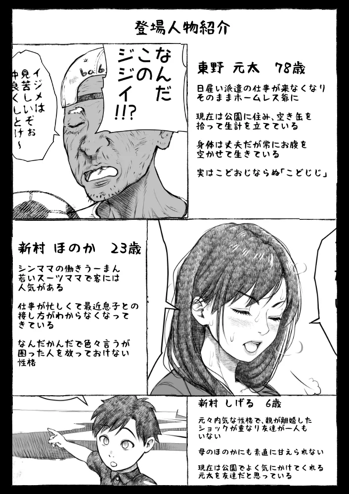 [Ofuroya (Rafuro)] Mama ga Hirottekita Homeless Jiji☆ image number 3