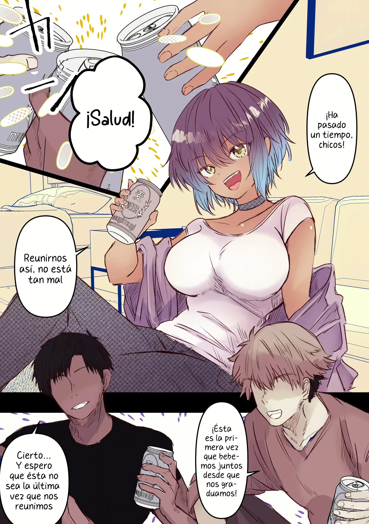 [Marinemate] Boyish de Kyonyuu na Kanojo ga Mukashi no Otoko Tomodachi to Nomikai ni Itta Kiri… (Spanish) [ᗞメᗞ Ⲏⲉⲅⲟ 英雄] 画像番号 4