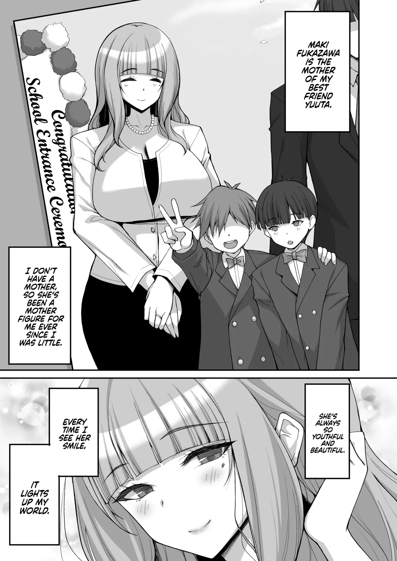 [Labomagi! (Takeda Aranobu)] Hatsukoi no Bakunyuu Tomo Mama ga Yasashiku Sei no Tehodoki o Shitekureru Hanashi | Learning About Sex From My Friend's Mom [English] {2d-market.com} [Decensored] [Digital] image number 2