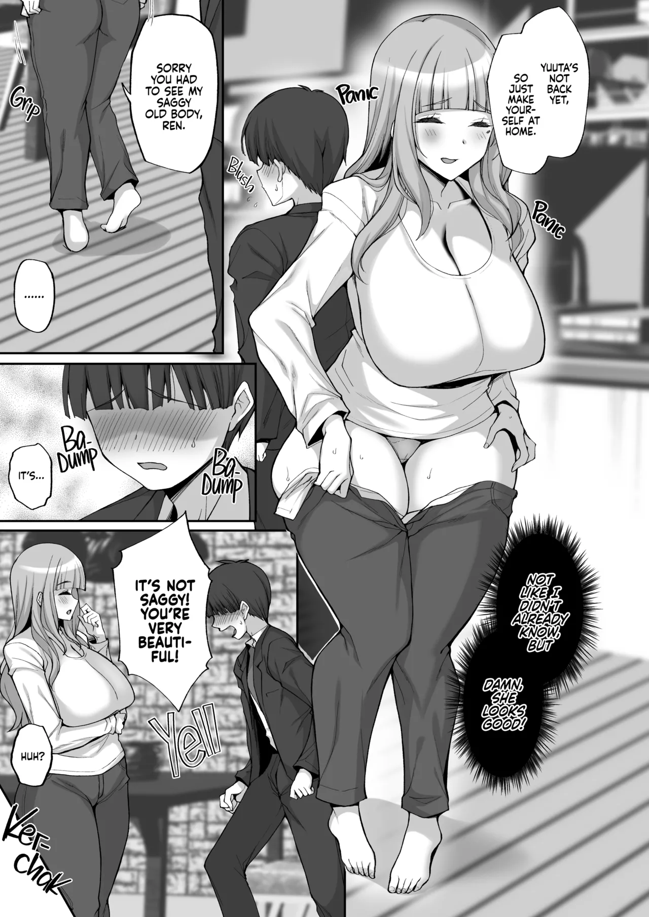 [Labomagi! (Takeda Aranobu)] Hatsukoi no Bakunyuu Tomo Mama ga Yasashiku Sei no Tehodoki o Shitekureru Hanashi | Learning About Sex From My Friend's Mom [English] {2d-market.com} [Decensored] [Digital] image number 6