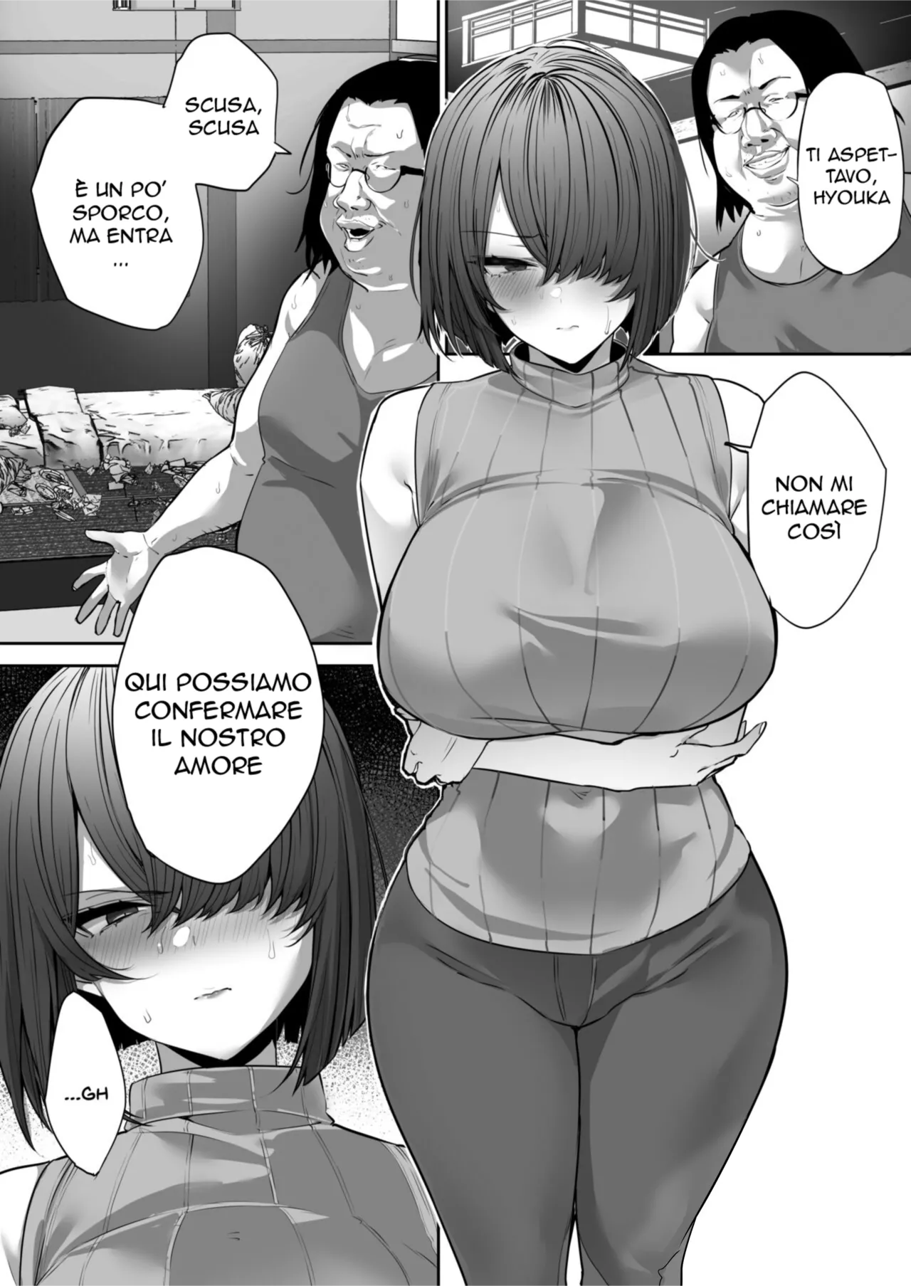 [Ofuton de Suyaa (Mitsudoue)] [NTR] Gikei ni Haiboku Cool na Hitodzuma | Ricatto in Diretta [Italian] изображение № 2