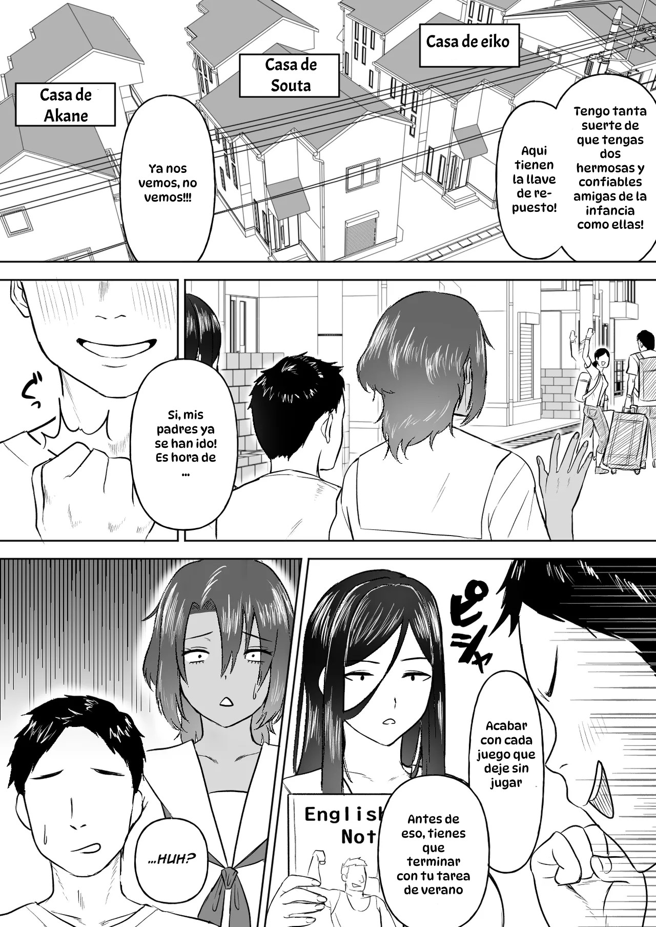 [Ore no Sasakure] Dekai Osananajimi-tachi ni Hasamarete Ase Daku Harem Ecchi｜Atrapado entre Mis Enormes Amigas de la Infancia para Tener Sexo Grupal y Sudoroso [Spanish] [Hta scan] 图片编号 5