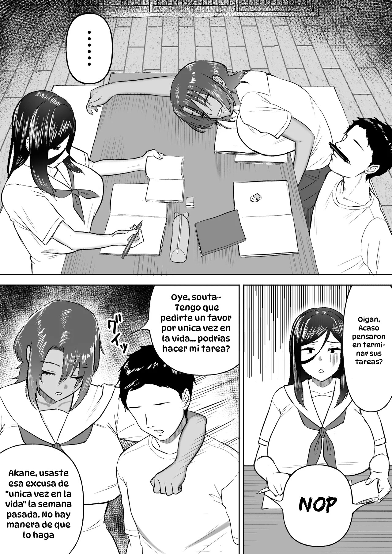 [Ore no Sasakure] Dekai Osananajimi-tachi ni Hasamarete Ase Daku Harem Ecchi｜Atrapado entre Mis Enormes Amigas de la Infancia para Tener Sexo Grupal y Sudoroso [Spanish] [Hta scan] 图片编号 6