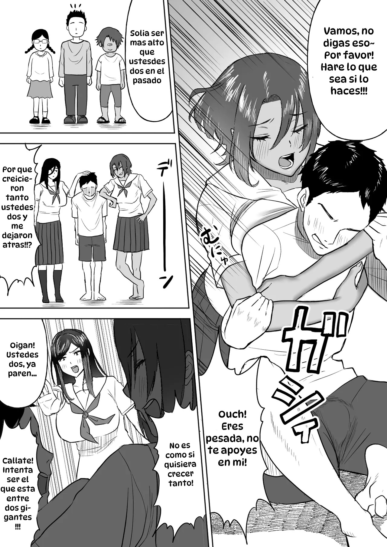 [Ore no Sasakure] Dekai Osananajimi-tachi ni Hasamarete Ase Daku Harem Ecchi｜Atrapado entre Mis Enormes Amigas de la Infancia para Tener Sexo Grupal y Sudoroso [Spanish] [Hta scan] 图片编号 7