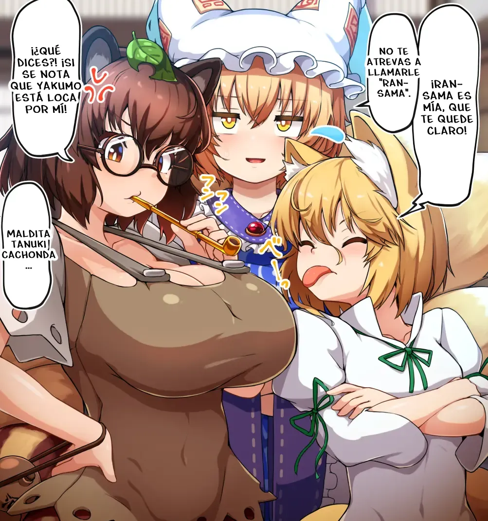 Futanari Ran-sama se corre sin parar sobre una zorra despreciable y una tanuki engreída imagen número 1