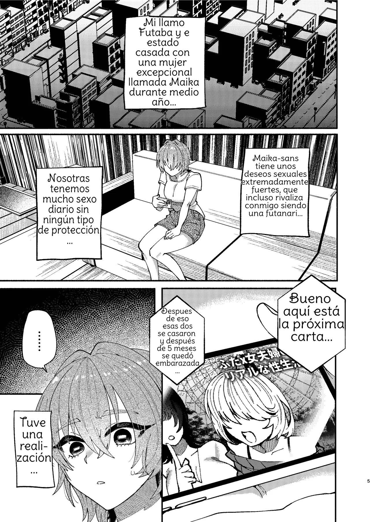 [Hidarimigi (Nitouhen)] Futanari Musume wa Do-Eroi Onee-san to Honki Koubi de Ikimakurimashita [Spanish] [Amaterasu] image number 5