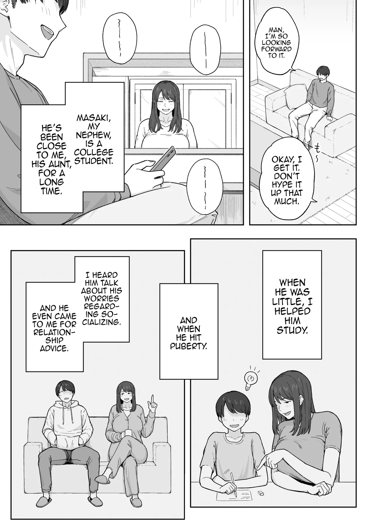 [Natsuzo] Yuuhan no Ato wa Oba-chan to... / After Dinner, My Aunt and I... [English] {Doujins.com} image number 4