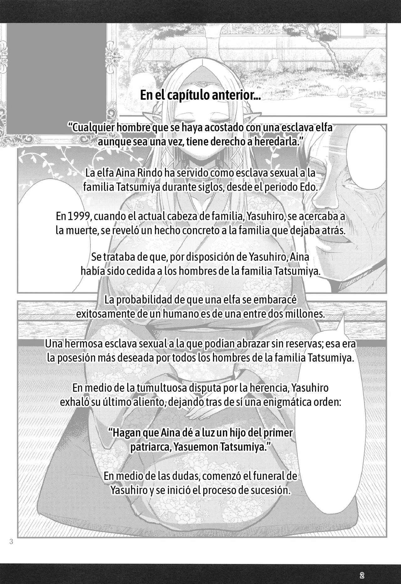 [Shinshunshantonshou (Bukatsu)] H Seidorei Elf no Souzoku Mondai ni Tsuite 2 ~ Sougi-hen [Spanish] [MandaloAsiNoma] [Digital] [Incomplete] image number 3