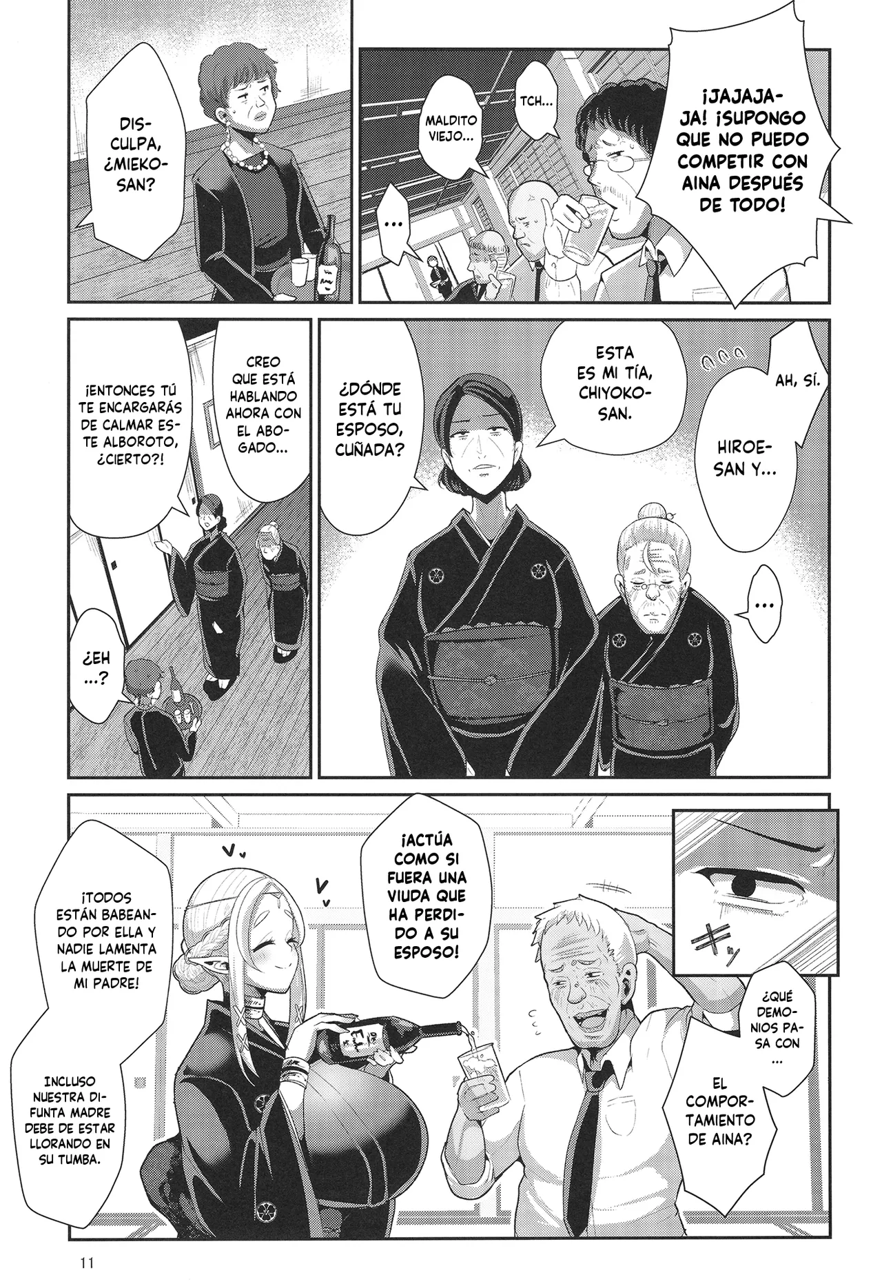 [Shinshunshantonshou (Bukatsu)] H Seidorei Elf no Souzoku Mondai ni Tsuite 2 ~ Sougi-hen [Spanish] [MandaloAsiNoma] [Digital] [Incomplete] image number 12