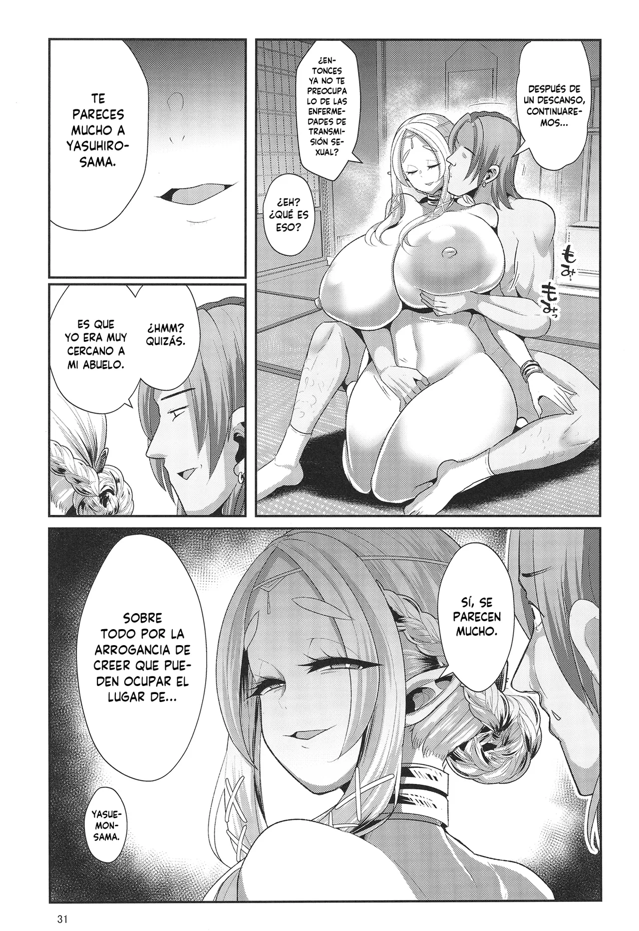 [Shinshunshantonshou (Bukatsu)] H Seidorei Elf no Souzoku Mondai ni Tsuite 2 ~ Sougi-hen [Spanish] [MandaloAsiNoma] [Digital] [Incomplete] image number 32