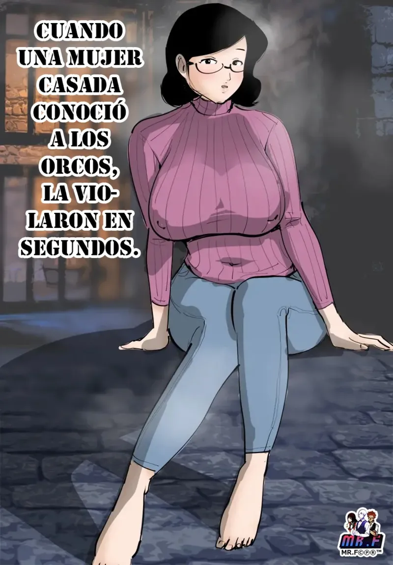 [Pietoro] Hitozuma ga Orc to Attara Byou de Hamerareta.｜Cuando una Mujer Casada Conoció a los Orcos la Violaron en Segundos. [Español] [KnightsMighty] image number 1