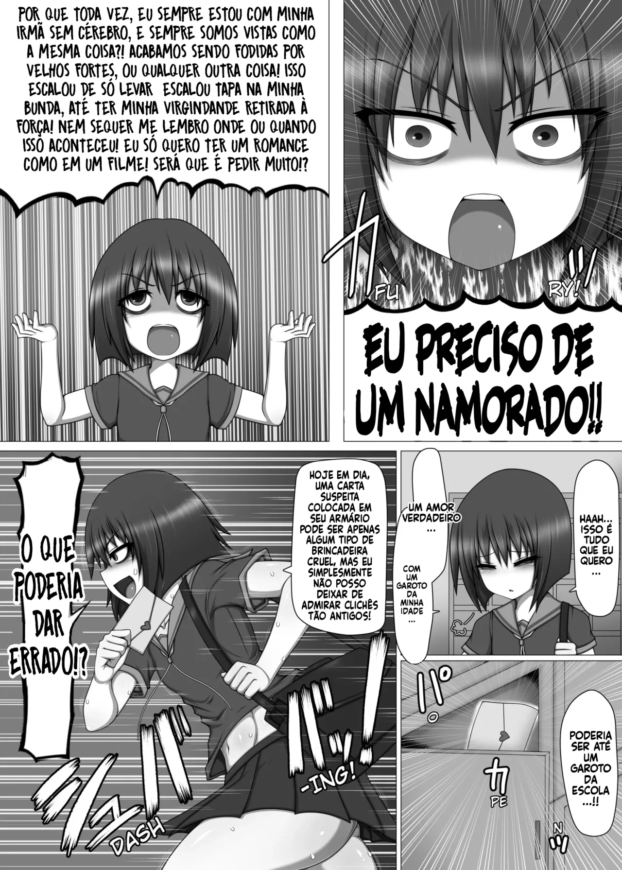 [Hatomame (Ago)] Bitch Ikka no Imouto ga Futanari Kouhai no Fudeoroshi Shitara Shinikaketa Hanashi. [Portuguese-BR] [Bocchi TR] 图片编号 2