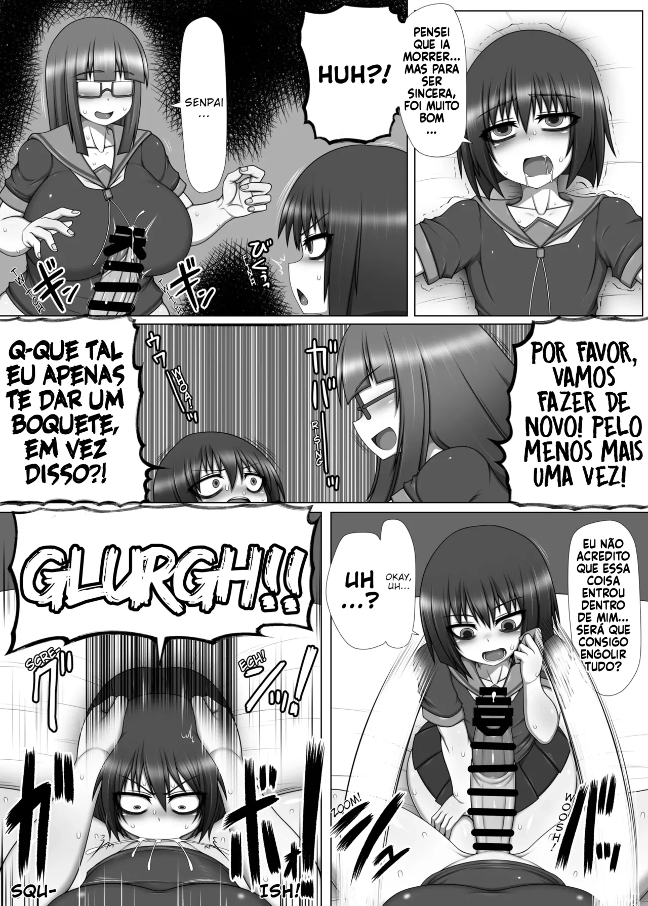 [Hatomame (Ago)] Bitch Ikka no Imouto ga Futanari Kouhai no Fudeoroshi Shitara Shinikaketa Hanashi. [Portuguese-BR] [Bocchi TR] 图片编号 13