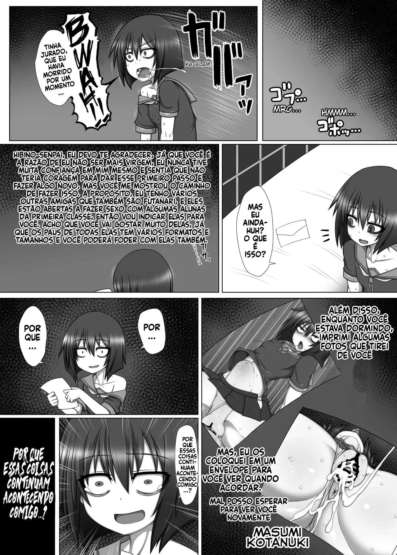 [Hatomame (Ago)] Bitch Ikka no Imouto ga Futanari Kouhai no Fudeoroshi Shitara Shinikaketa Hanashi. [Portuguese-BR] [Bocchi TR] 图片编号 19