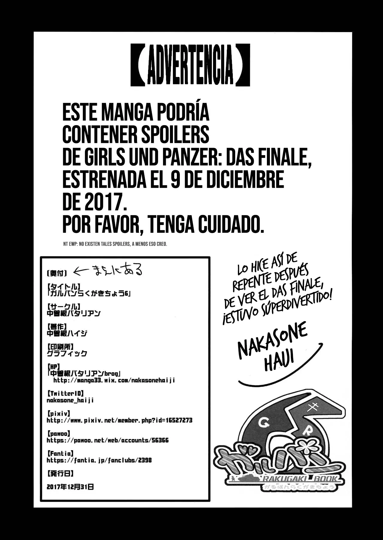 (C93) [Nakasone Battalion (Nakasone Haiji)] GirlPan Rakugakichou 6 | GirlPan Sketchbook 6 (Girls und Panzer) [Spanish] [Erwin Pry] imagen número 3
