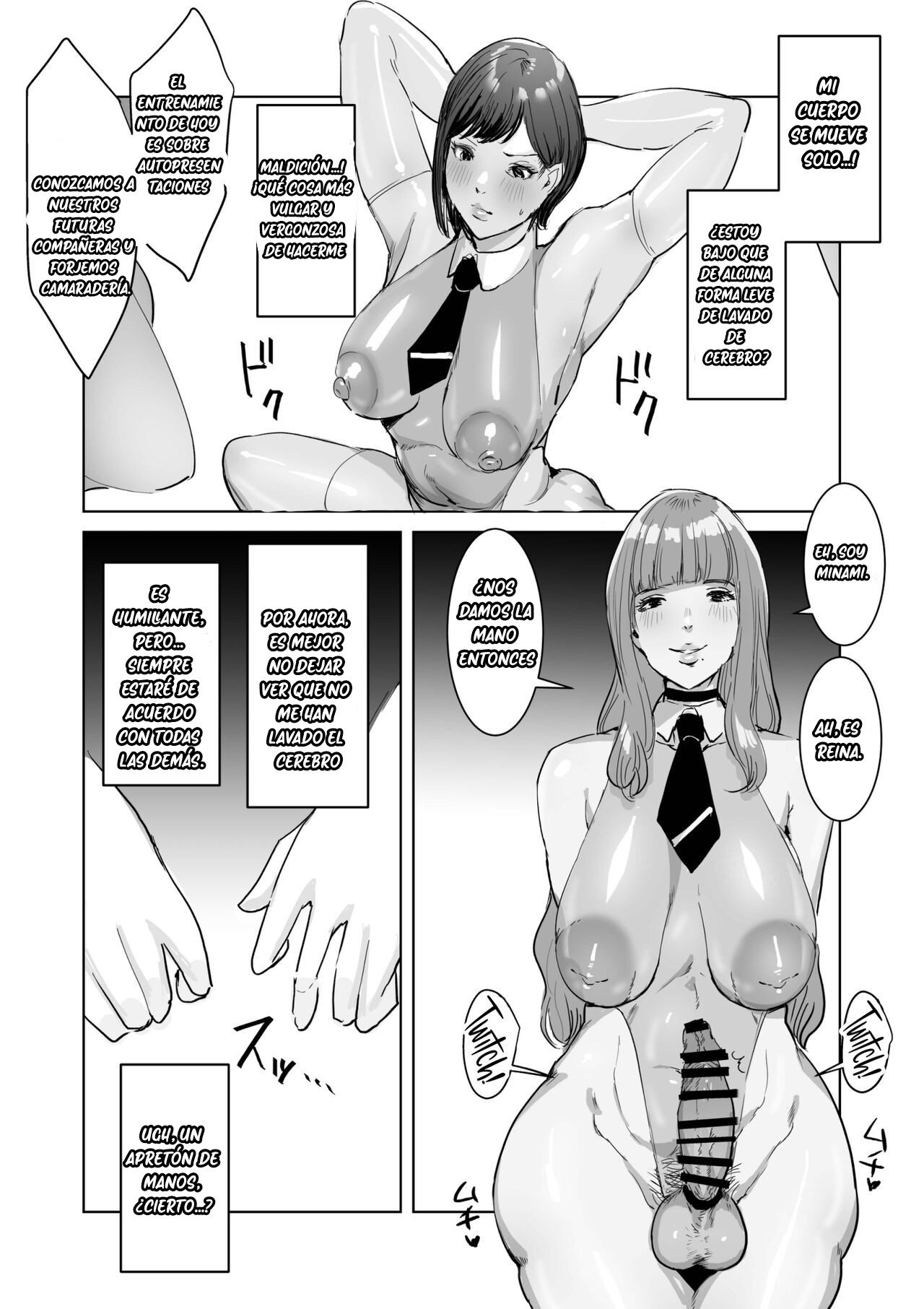 [Meshi Shinja] Haiteku Kigyou ni Sennyuu shitara Futanari Android ni Kaizou Sareta [Spanish] [Casita Leswin] image number 16