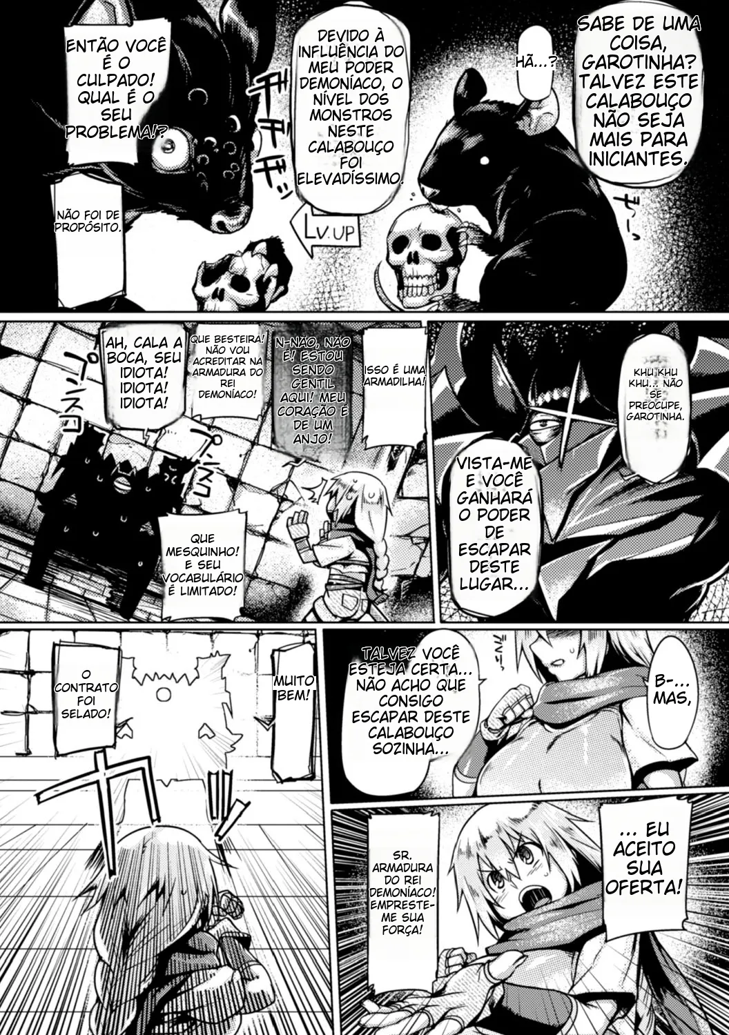 Maou no Yoroi no Wana ~Shoshinsha Muke~ | The Trap of the Demon King's Armor ~For Rookies~ ( 2D Comic Magazine Shokushu Yoroi ni Zenshin o Okasare Mugen Zecchou! Vol. 2) [Portuguese-BR] (TR-189) [Digital] image number 4