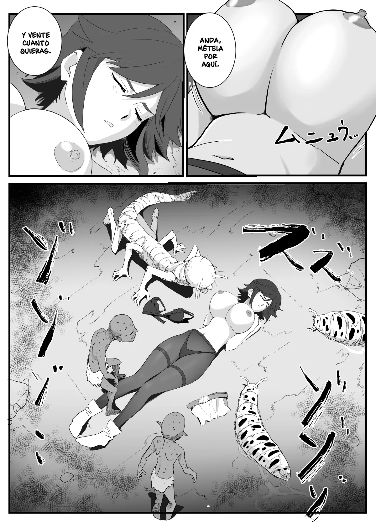 [Wonderful Sweater] Hitozuma Boukensha Doukutsu ~Teikyuu Monster Oppai Houshi~ [Spanish] 画像番号 18