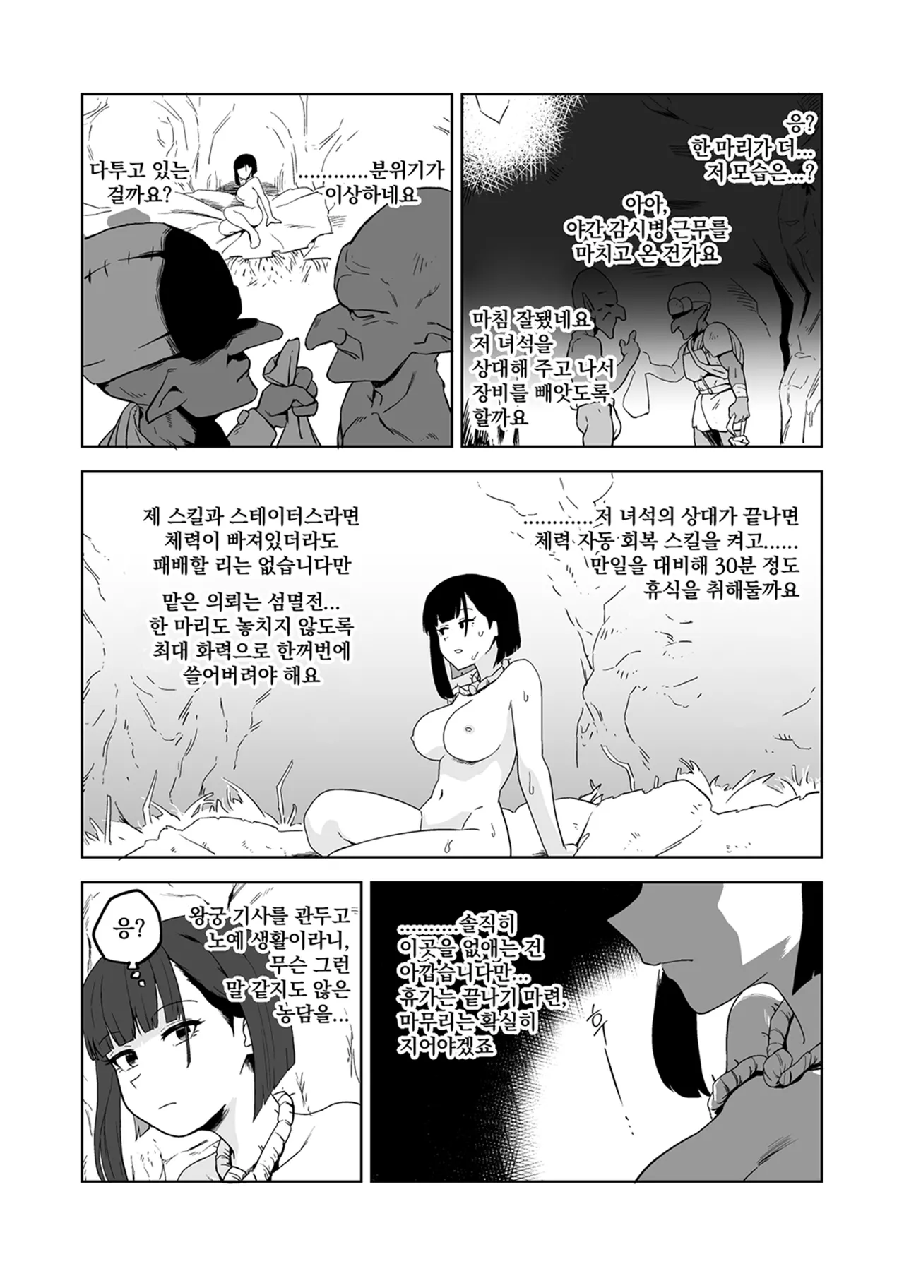 [Yamabatake (Yamabatake)] Zako-kan Nerai no Do-M Onna Kishi ga Hontou ni Goblin Dorei ni Sareru Hanashi Kouhen | 잡몹간이 목적인 도M 여기사가 정말로 고블린의 노예가 되는 이야기 후편 [Korean] image number 9