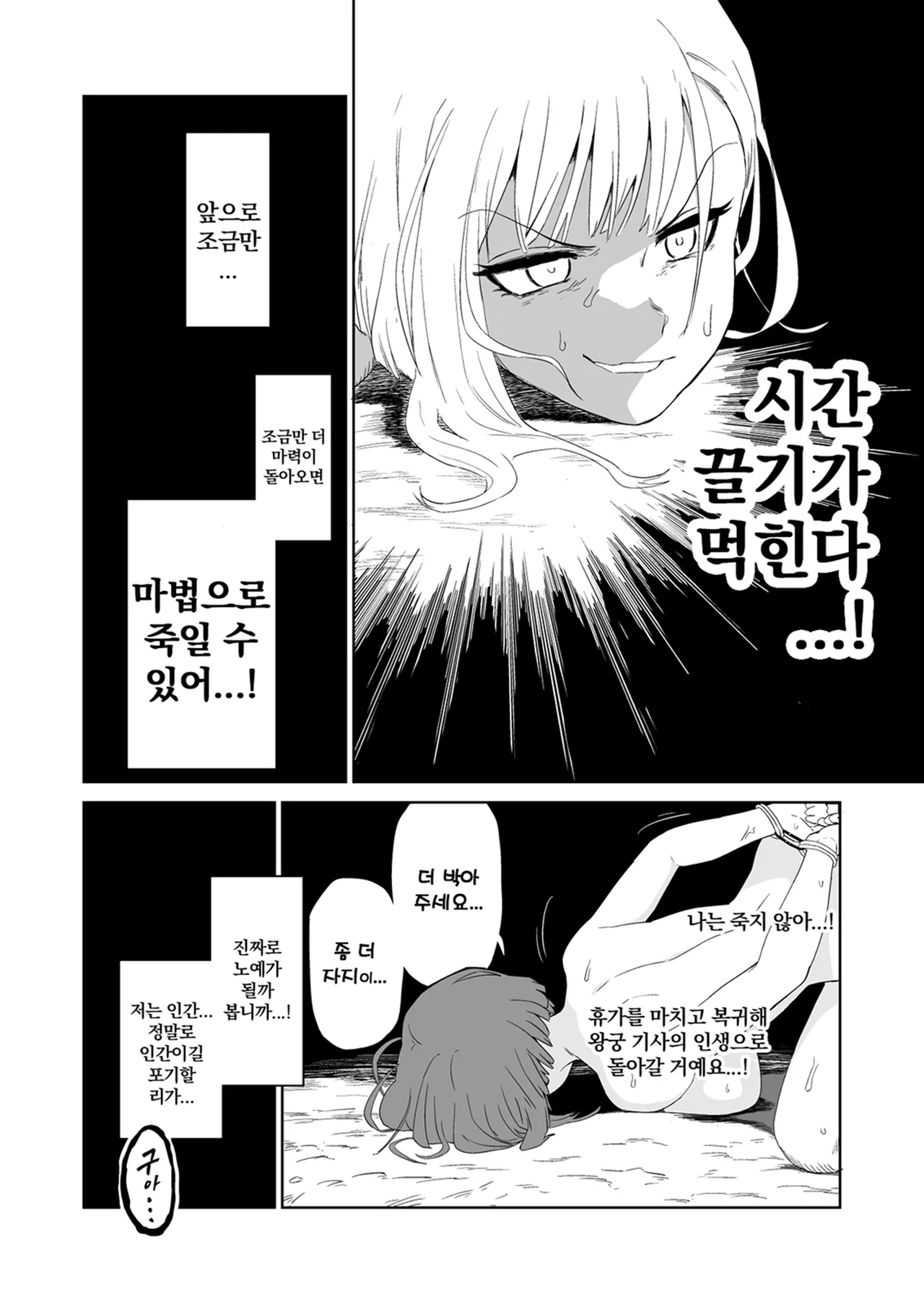 [Yamabatake (Yamabatake)] Zako-kan Nerai no Do-M Onna Kishi ga Hontou ni Goblin Dorei ni Sareru Hanashi Kouhen | 잡몹간이 목적인 도M 여기사가 정말로 고블린의 노예가 되는 이야기 후편 [Korean] image number 38