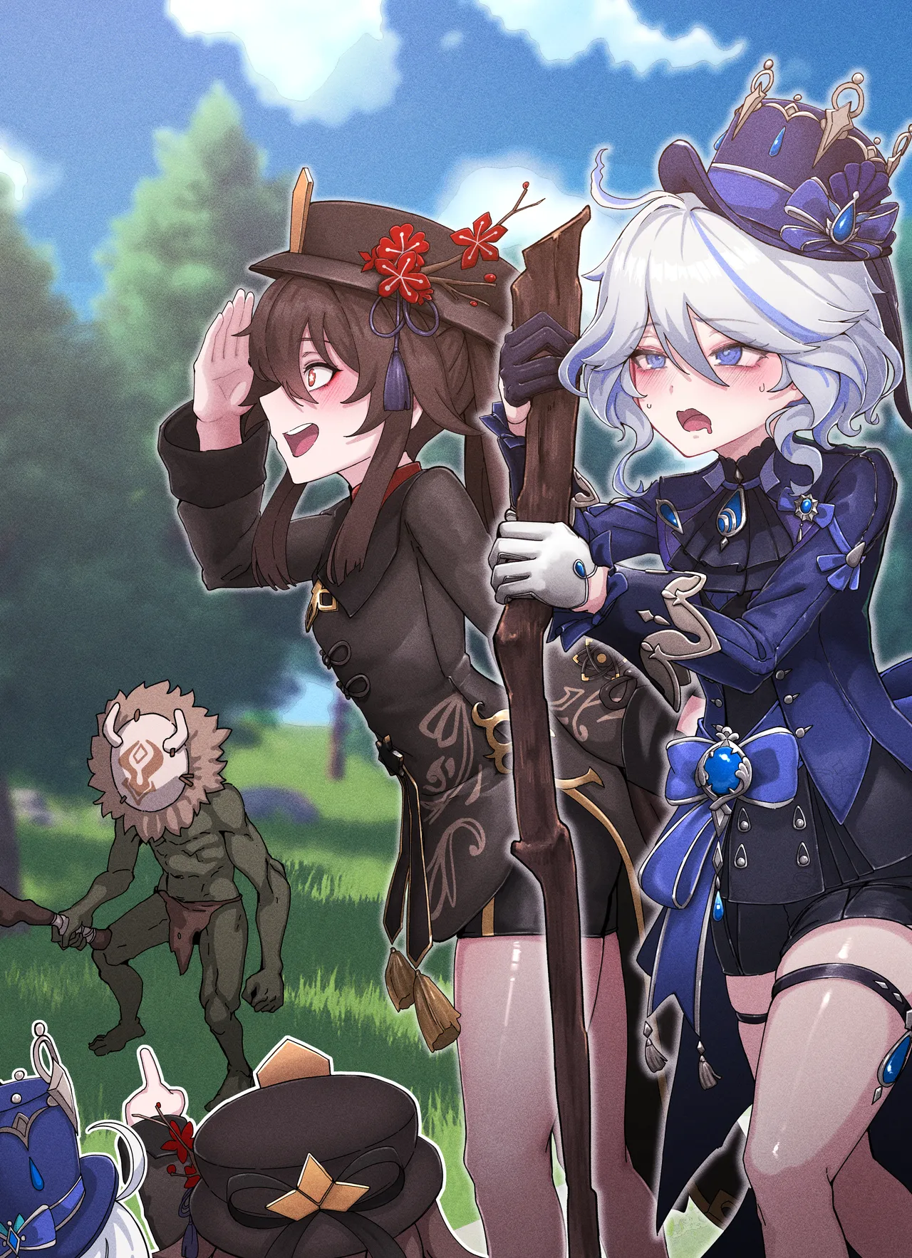 [Horori] Teyvat Gravure #08: Hu Tao & Furina GOBLIN Impact [Textless] [Uncensored] [No Effects] 图片编号 2