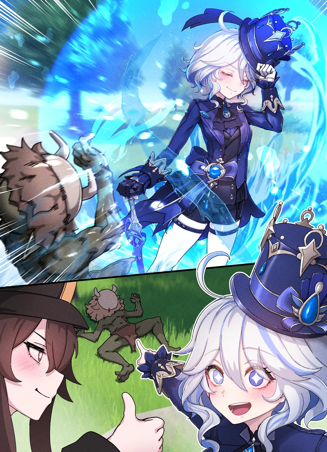 [Horori] Teyvat Gravure #08: Hu Tao & Furina GOBLIN Impact [Textless] [Uncensored] [No Effects] 图片编号 3