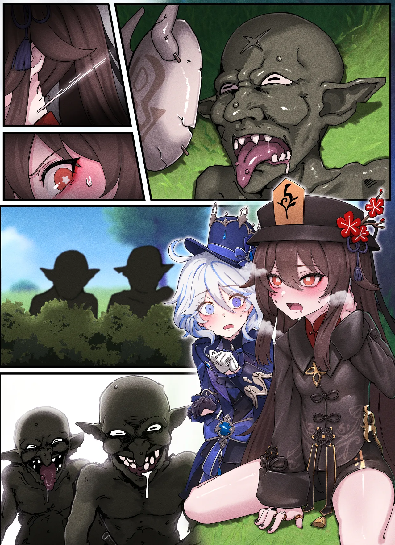 [Horori] Teyvat Gravure #08: Hu Tao & Furina GOBLIN Impact [Textless] [Uncensored] [No Effects] 图片编号 4