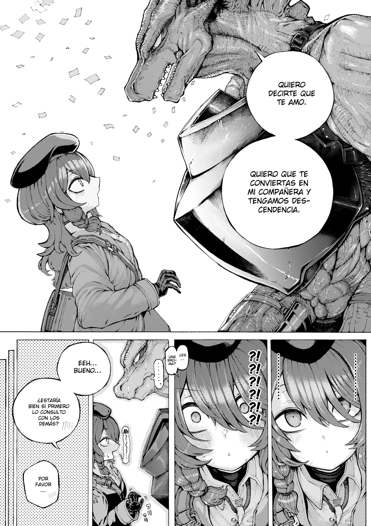 [Jingai Kaki Saurus18 (Saurus18)] Party Member no Ryuujinzoku kara Haramase Kyuukon Sareta kedo Manzara demo Nai [Spanish] [Hellsing Scans] numero di immagine  6