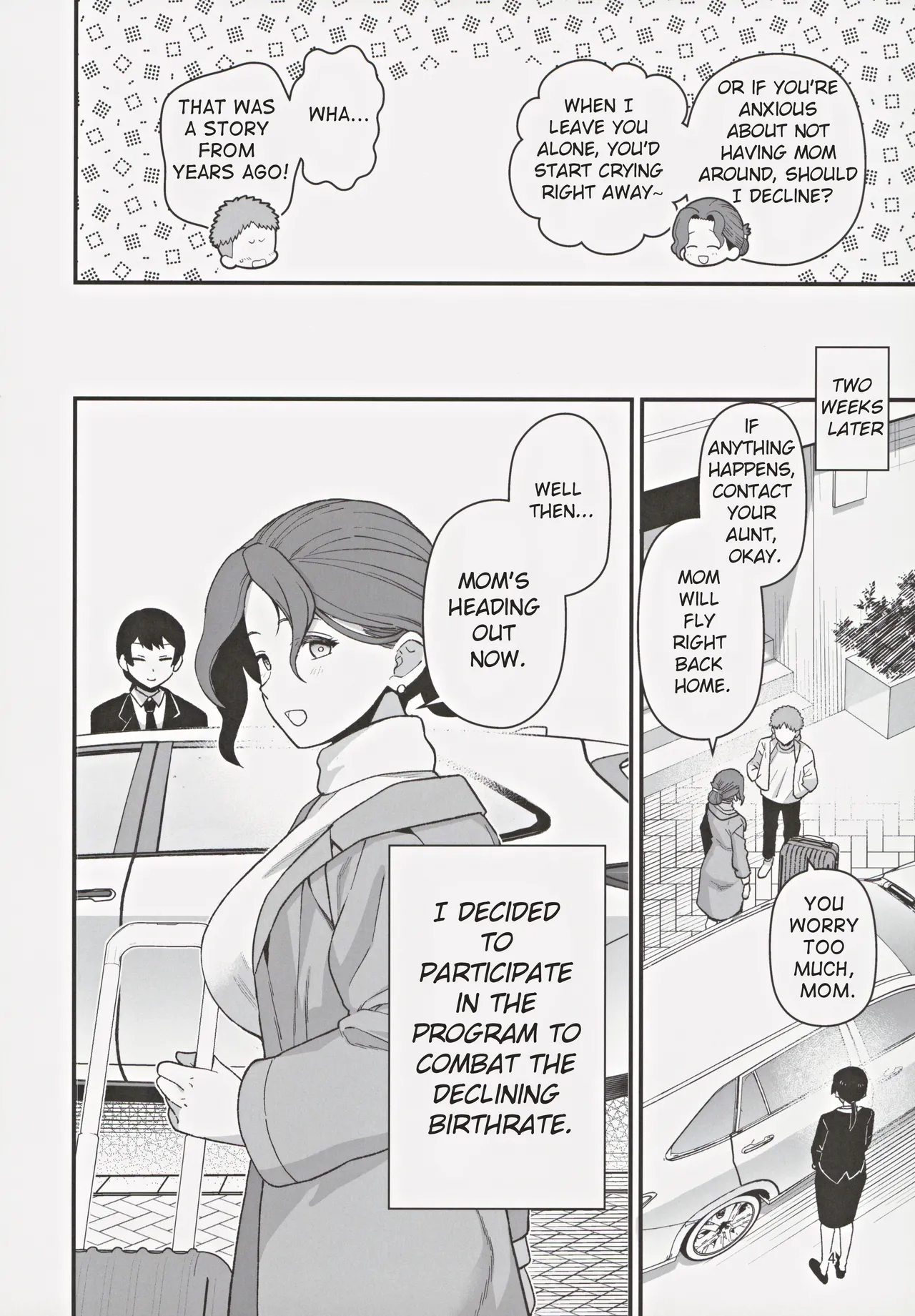 (C105) [Mochinchi (Mo)] Shoushika Taisaku Partnership ni Erabarete Shimatta Haha to Osu | A Mother And A Stranger Male Chosen As Partners To Counter The Declining Birthrate [English] [RoniNgaka] 5eme image