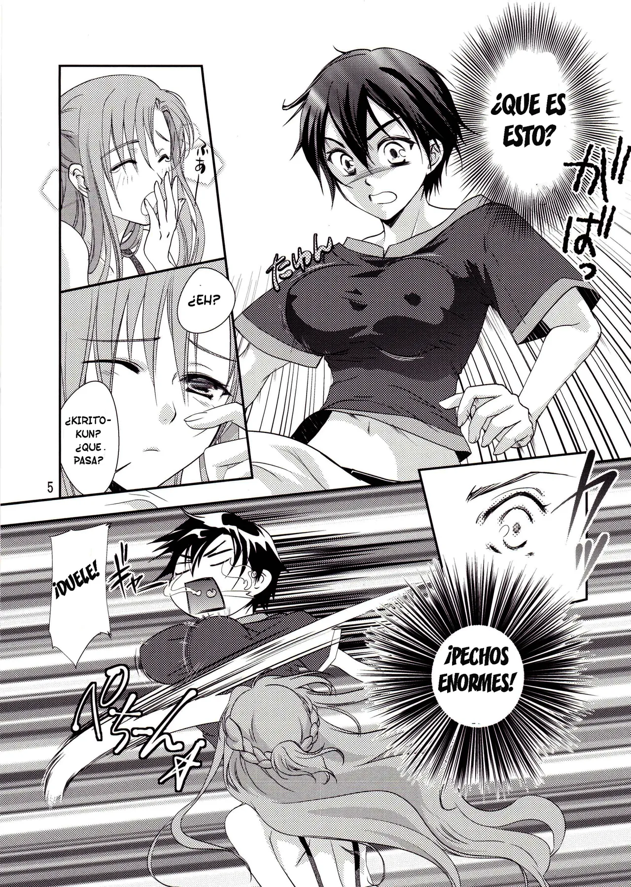 (SC64) [Shiratama Nikukyu] Kirito-kun no Shiroku Betatsuku nani ka (Sword Art Online) [Spanish] [TF Scans] numero di immagine  4