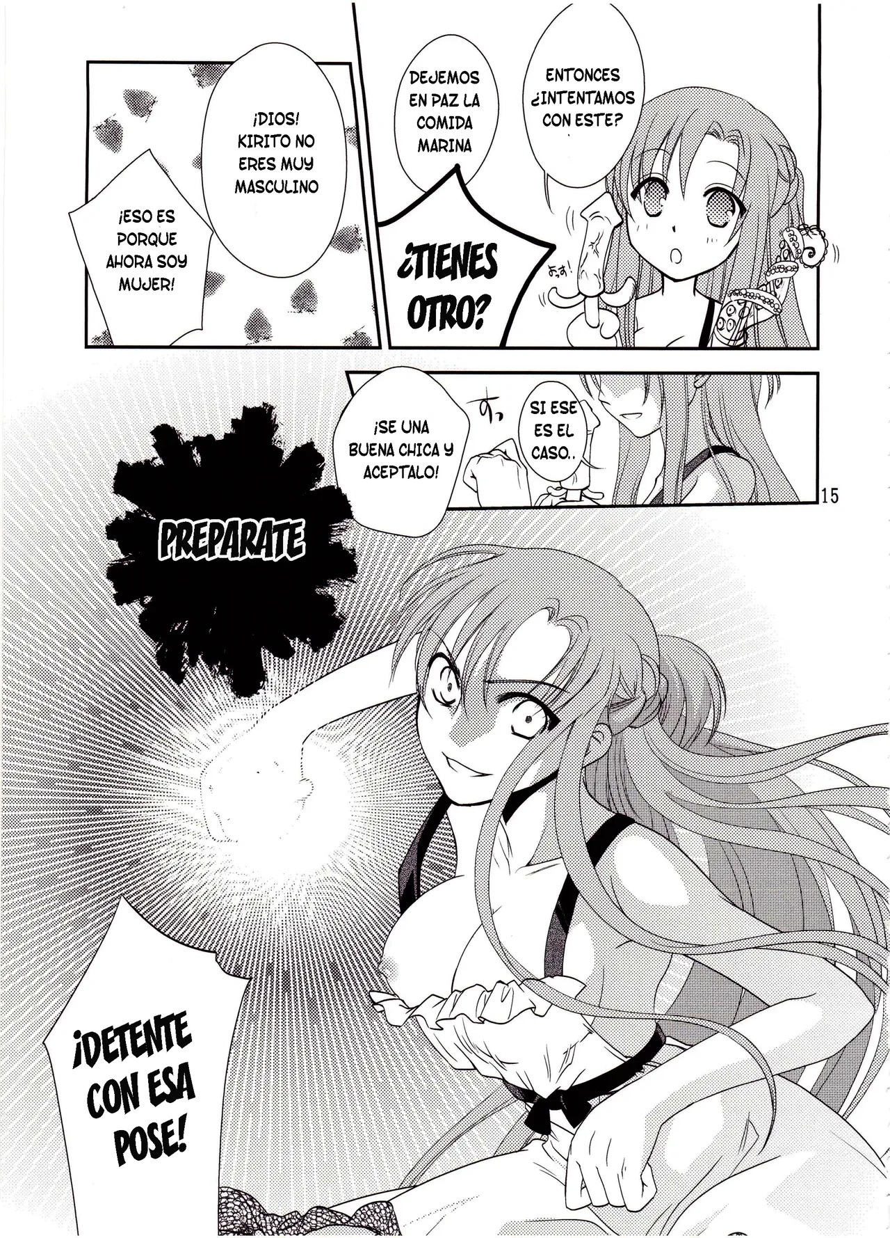 (SC64) [Shiratama Nikukyu] Kirito-kun no Shiroku Betatsuku nani ka (Sword Art Online) [Spanish] [TF Scans] numero di immagine  14