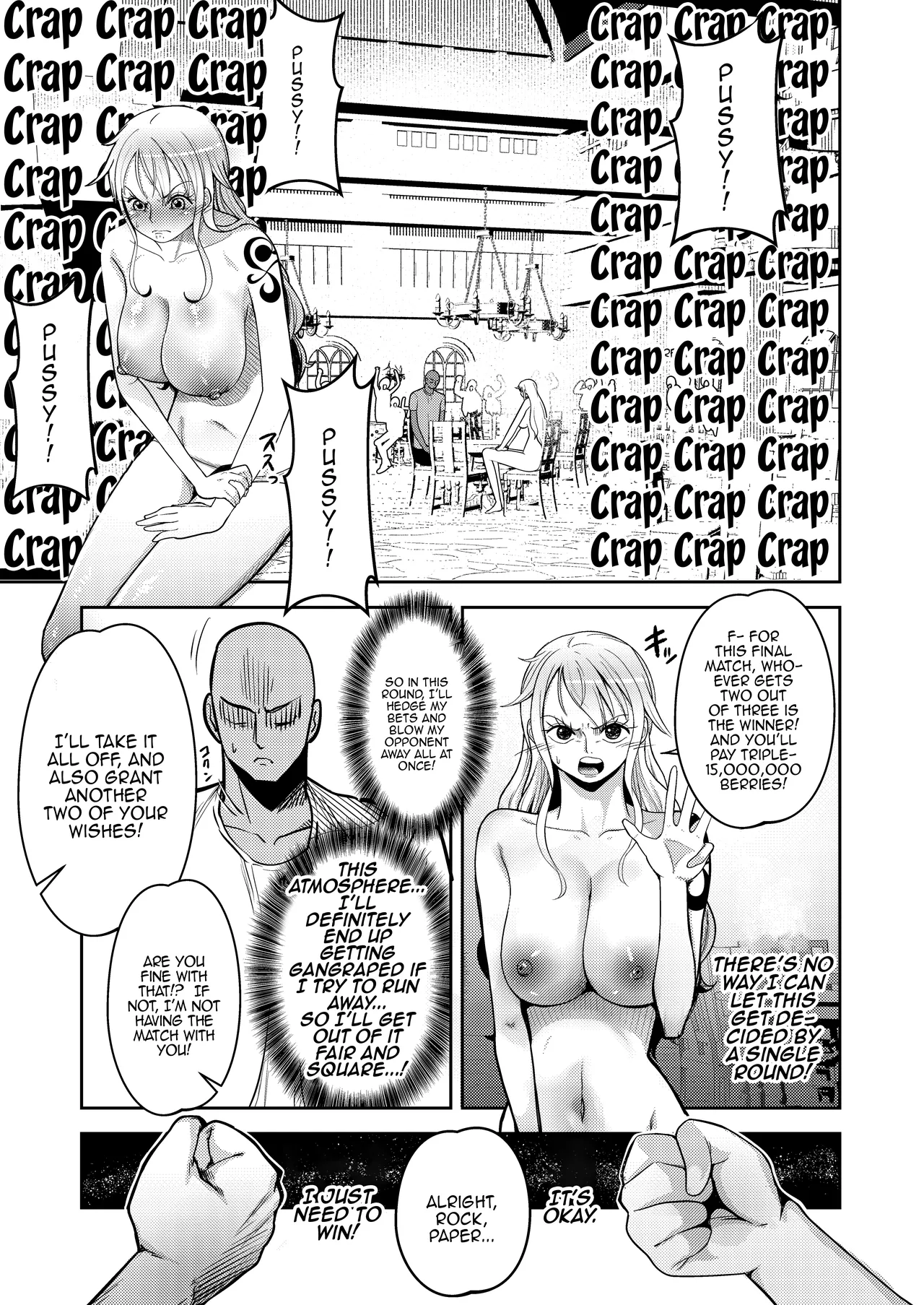 [Shimono Cable] Hage Mob to Nami-san Wakarase Honban Yakyuuken / Book About Nami Getting Taught A Lesson By A Bald Mob In Strip Rock, Paper, Scissors (One Piece) [English] {Doujins.com} image number 11