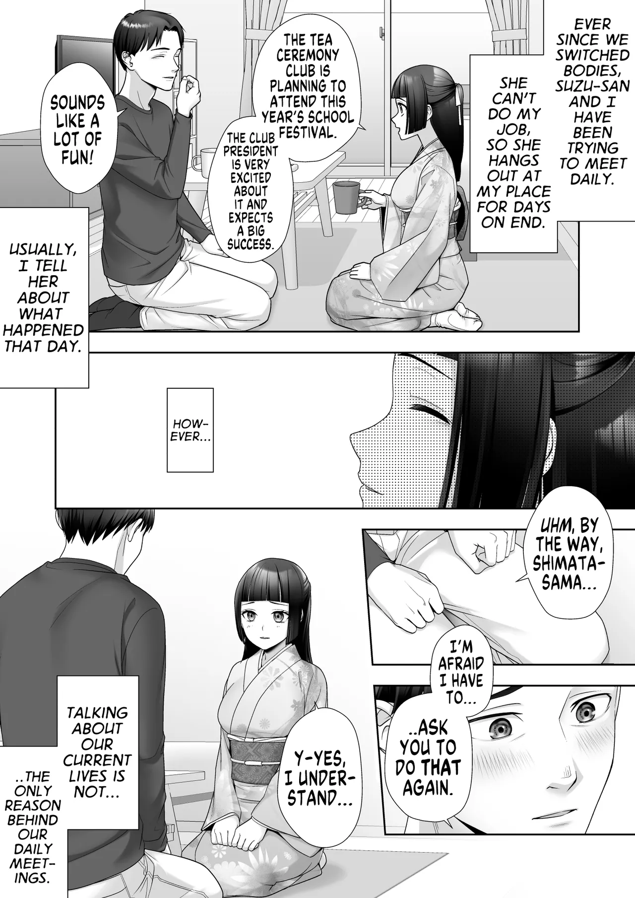 [Amuai Okashi Seisakusho (Joushi)] I Can't Believe this Pure, Traditionally Japanese Young Lady, whom I Switched Bodies With, has Succumbed to Male Lust [English] [GTF] 이미지 번호 7