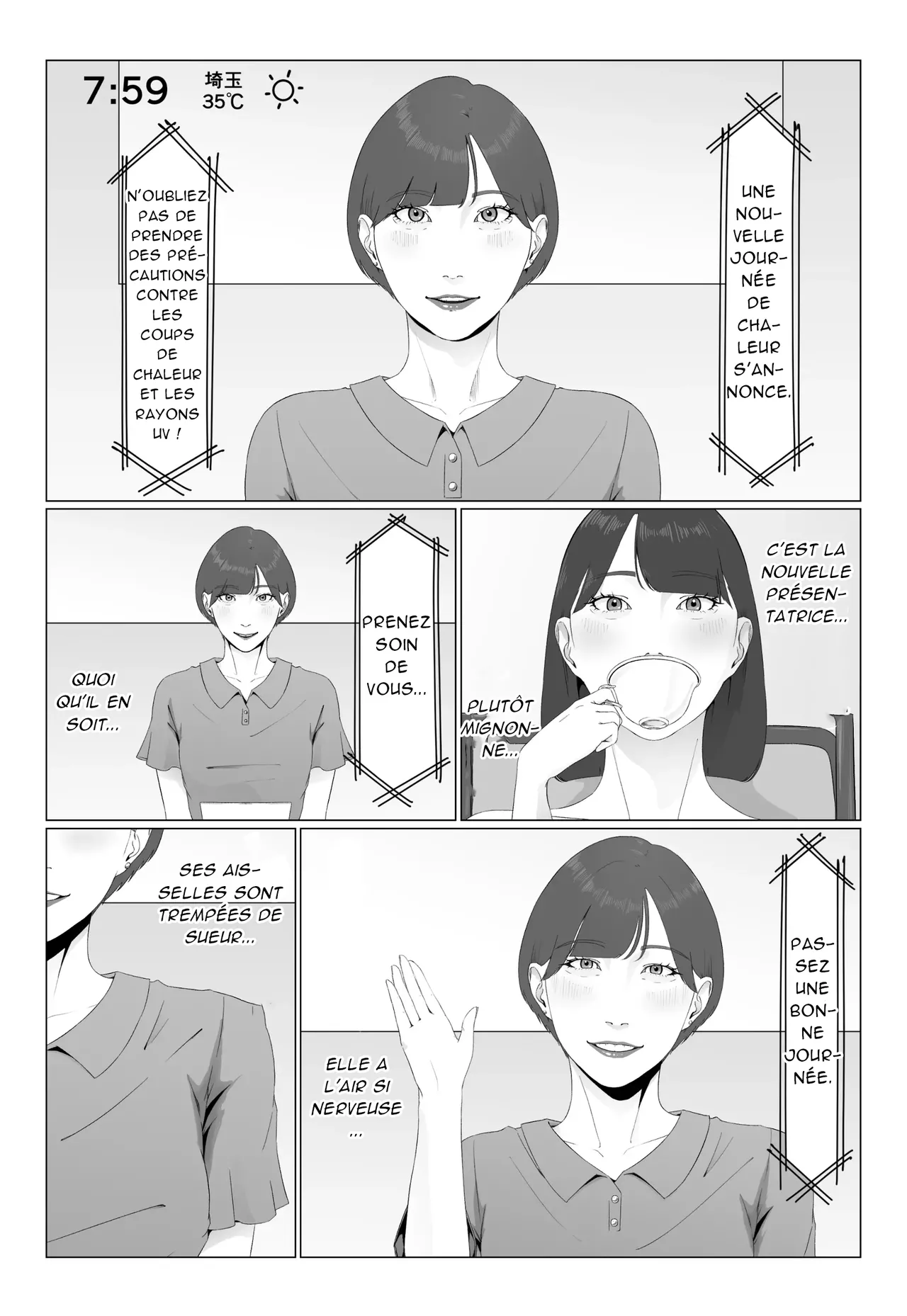 [Natsume Ume] 新人女子アナ汁まみれレズ奴隷堕ち_ Une nouvelle présentatrice couverte de sueur devient une esclave lesbienne [French][Akroda] 2eme image