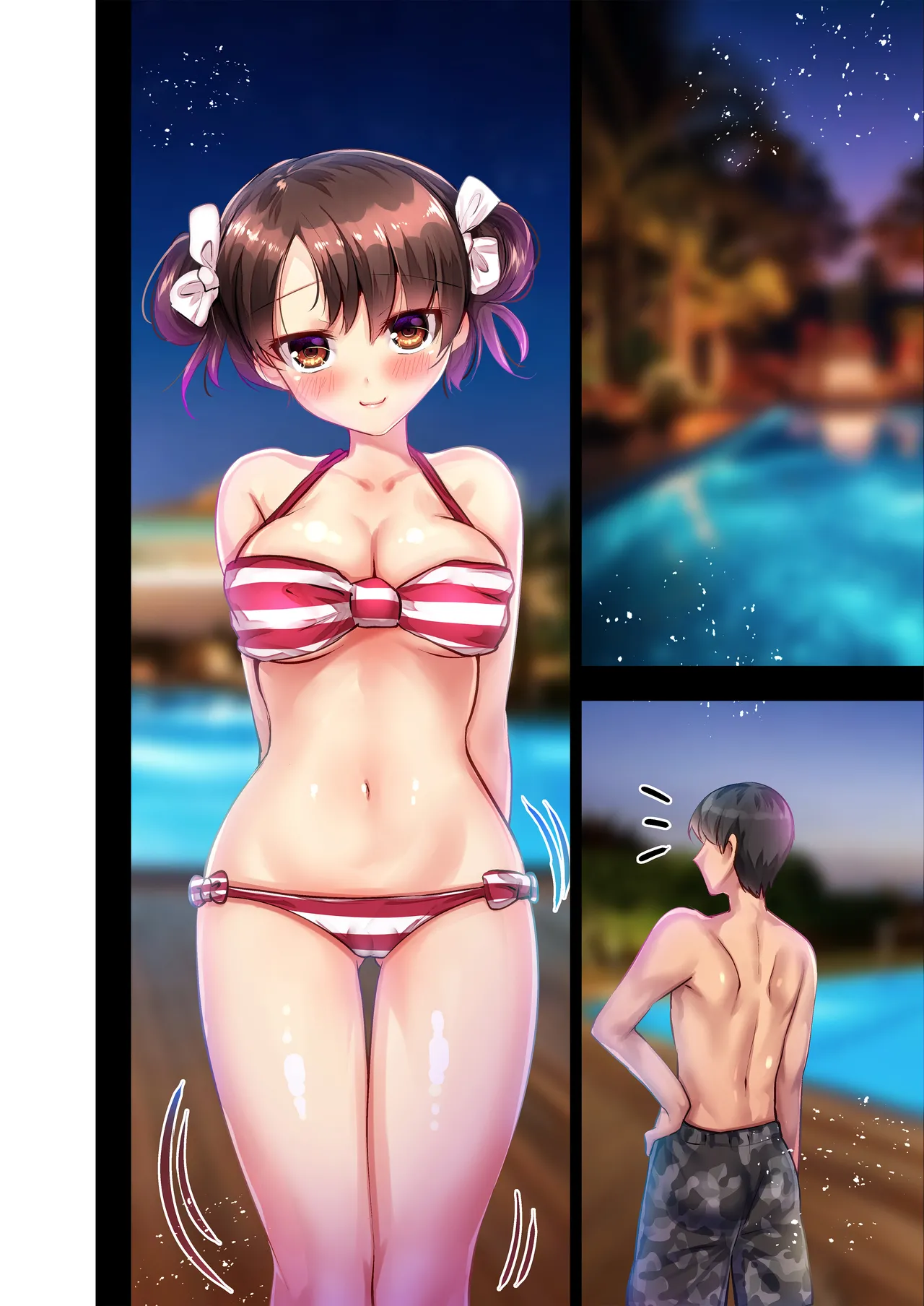 [Under The Honey Shine (一颯はるひ)] おさななじみのりゆなちゃんと2人ぼっちプールでちゃぷちゃぷいちゃラブH image number 16