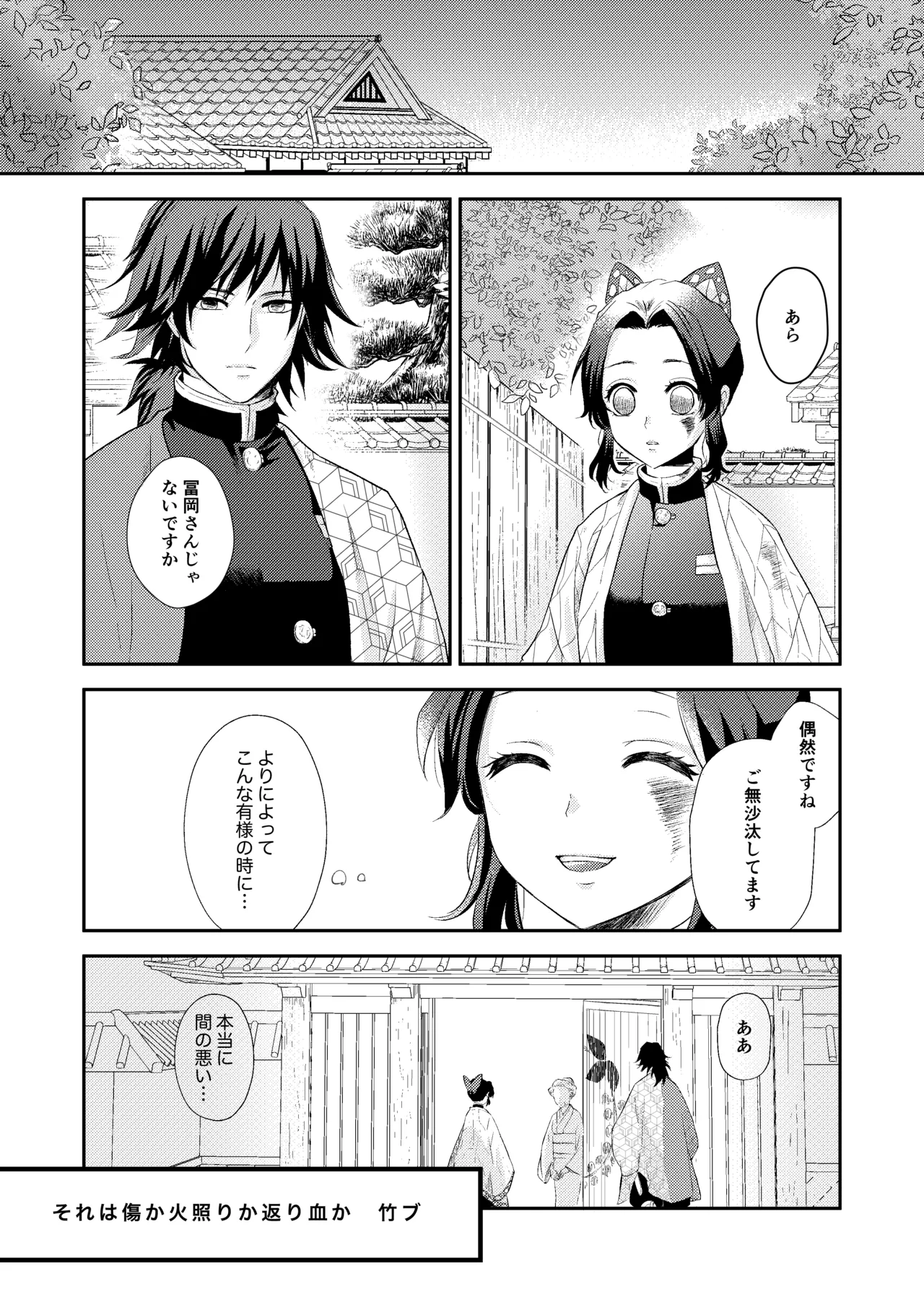 [SAKEYOKOSE (Takebu)] Sore wa Kizu ka Hoteri ka Kaeri Chi ka (Karasu ga Naitara Kaerimashou) (Kimetsu no Yaiba) [Digital] 图片编号 2