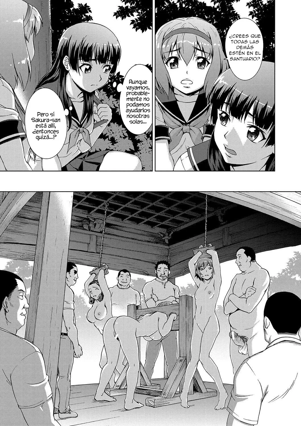 [Shinogi A-suke] [Shinogi A-suke] Ryoshuu no Mura Ch. 1-2｜El Prueblo de las Prisioneras Cap. 1-2 (Mesu o Karu Mura Joshikousei Shuudan Ryoujoku Jiken) [Spanish] [New Scan Doujin] 图片编号 64