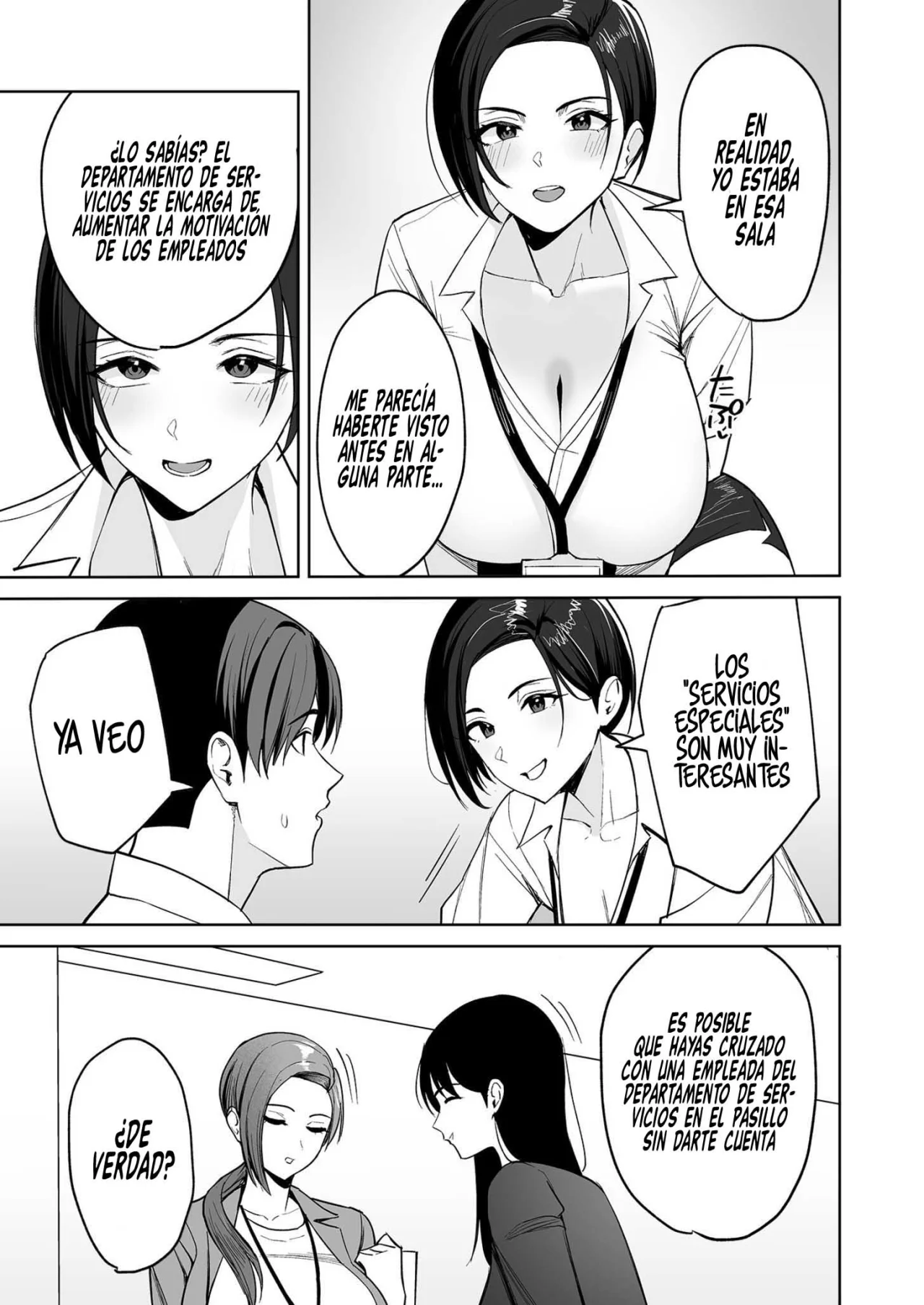 [C-kyuu] Gohoubi wa Karada de. ~Ero-sugi Fukuri Kousei wa Seishori-ka no Oshigoto~ (1)｜Recompensa Sexual por Esforzarse ~Servicios Especiales del Departamento de Asuntos Sexuales, Exclusivo para Miembros de la Empresa"~ (1) [Spanish] [RobertoTH] image number 11