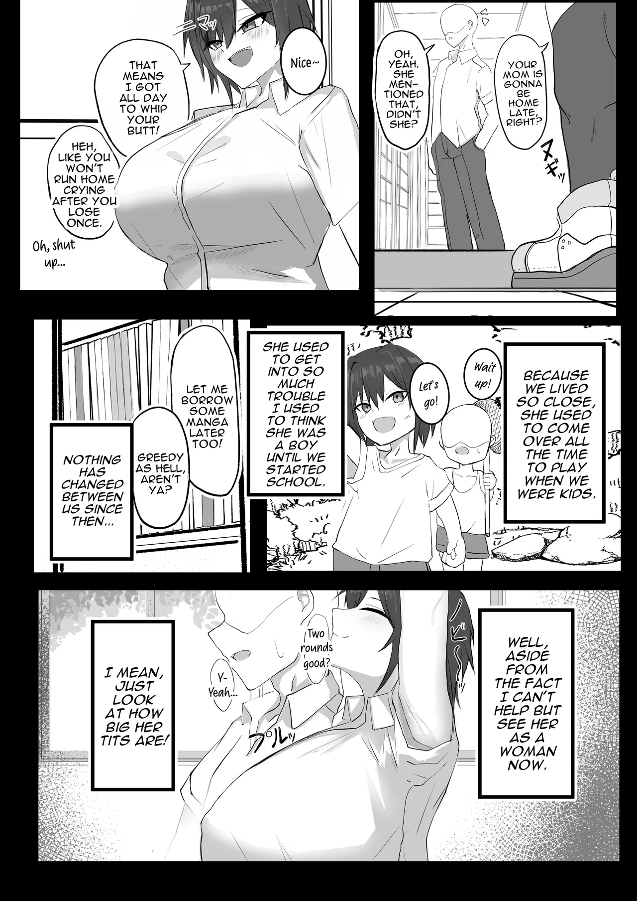 [Aoi Hoshi ni Umareta Dark Angel (Sabajiba Gonhachirou)] Mukashi Otoko da to Omotteta J-Cup Osananajimi to H suru Hon | Sex With My J-cup Bust Friend Who I Used To Think Was A Guy [English] [Darg777 Translations] Bildnummer 4
