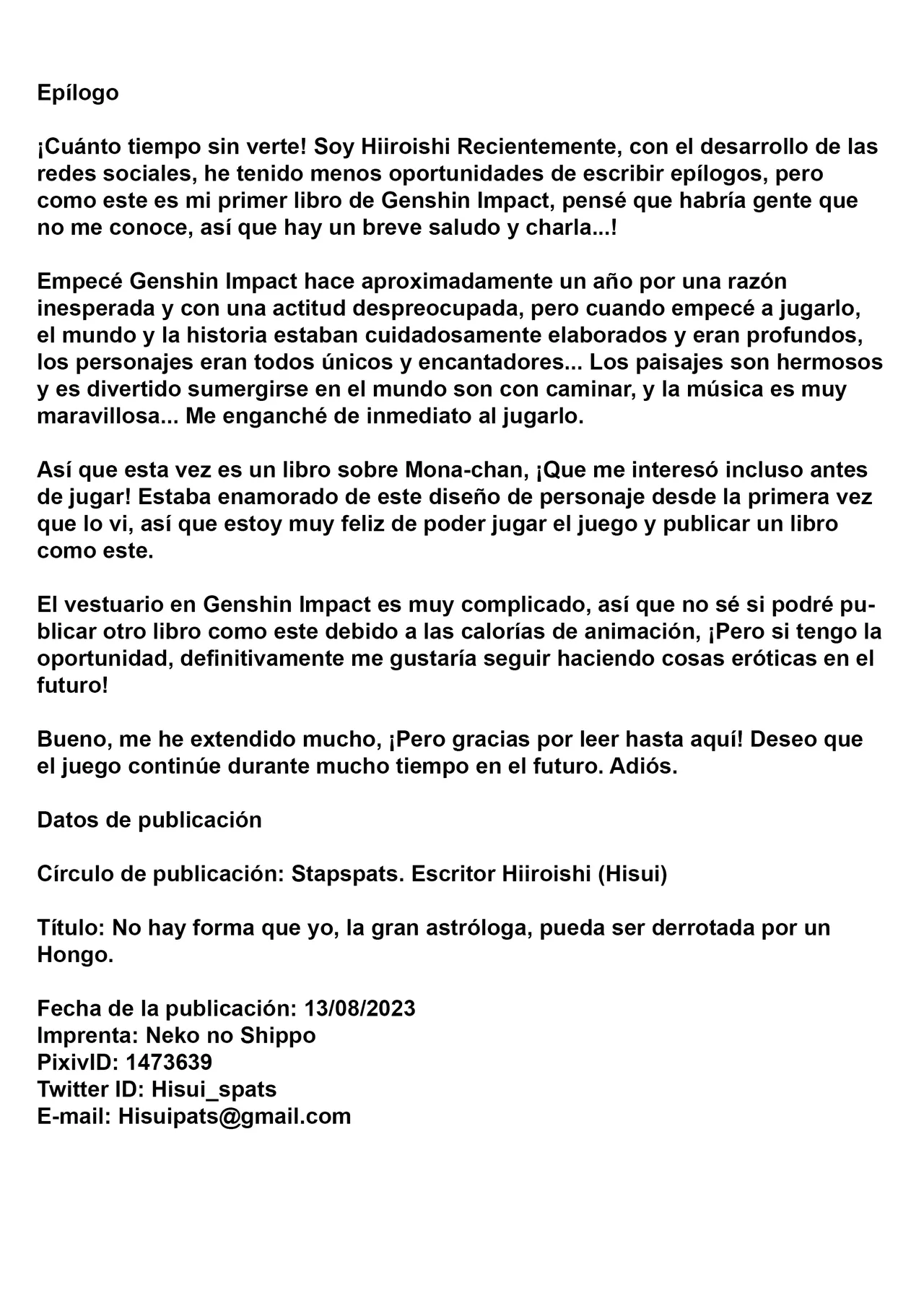 [Stapspats (Hisui)] Idainaru Senseijutsushi no Watashi ga Kinokon Gotoki ni Makeru Hazu ga Arimasen. | No hay forma que yo, la gran Astróloga, pueda ser derrotada por un Hongo. (Genshin Impact) [Spanish] [Digital] Bildnummer 25