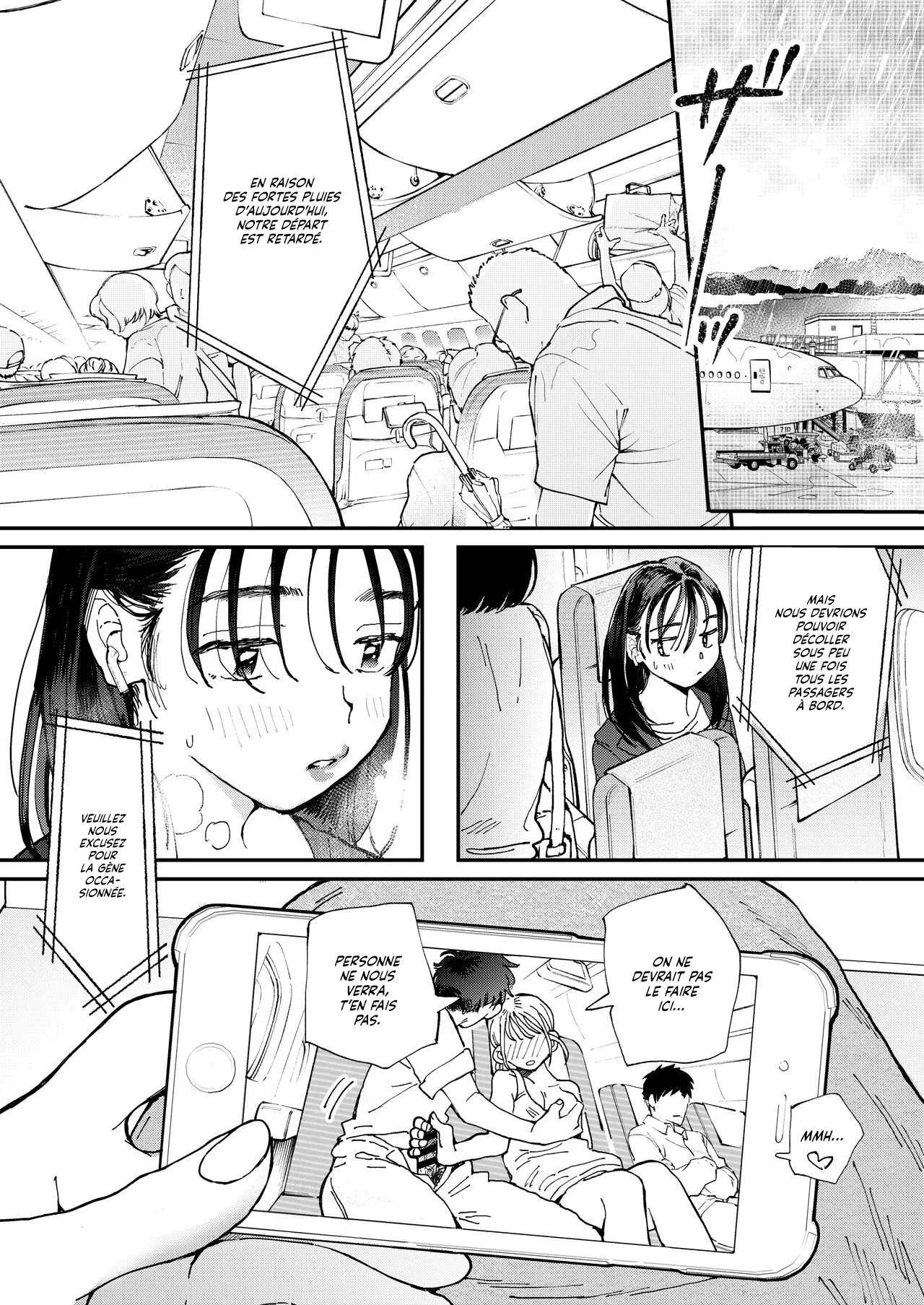 [Denbu Momo] Muramura OL-san wa Hikouki no Naka demo Seiyoku o Mitashitai | Une jeune Femme veut assouvir son Fantasme dans un avion [French] [Lopxi] [Digital] 画像番号 2