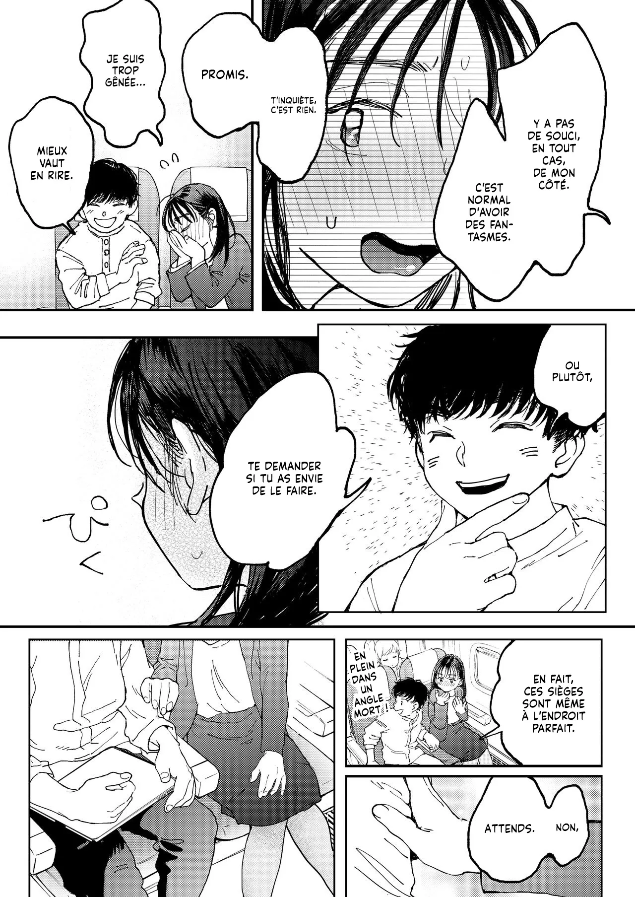 [Denbu Momo] Muramura OL-san wa Hikouki no Naka demo Seiyoku o Mitashitai | Une jeune Femme veut assouvir son Fantasme dans un avion [French] [Lopxi] [Digital] 画像番号 12