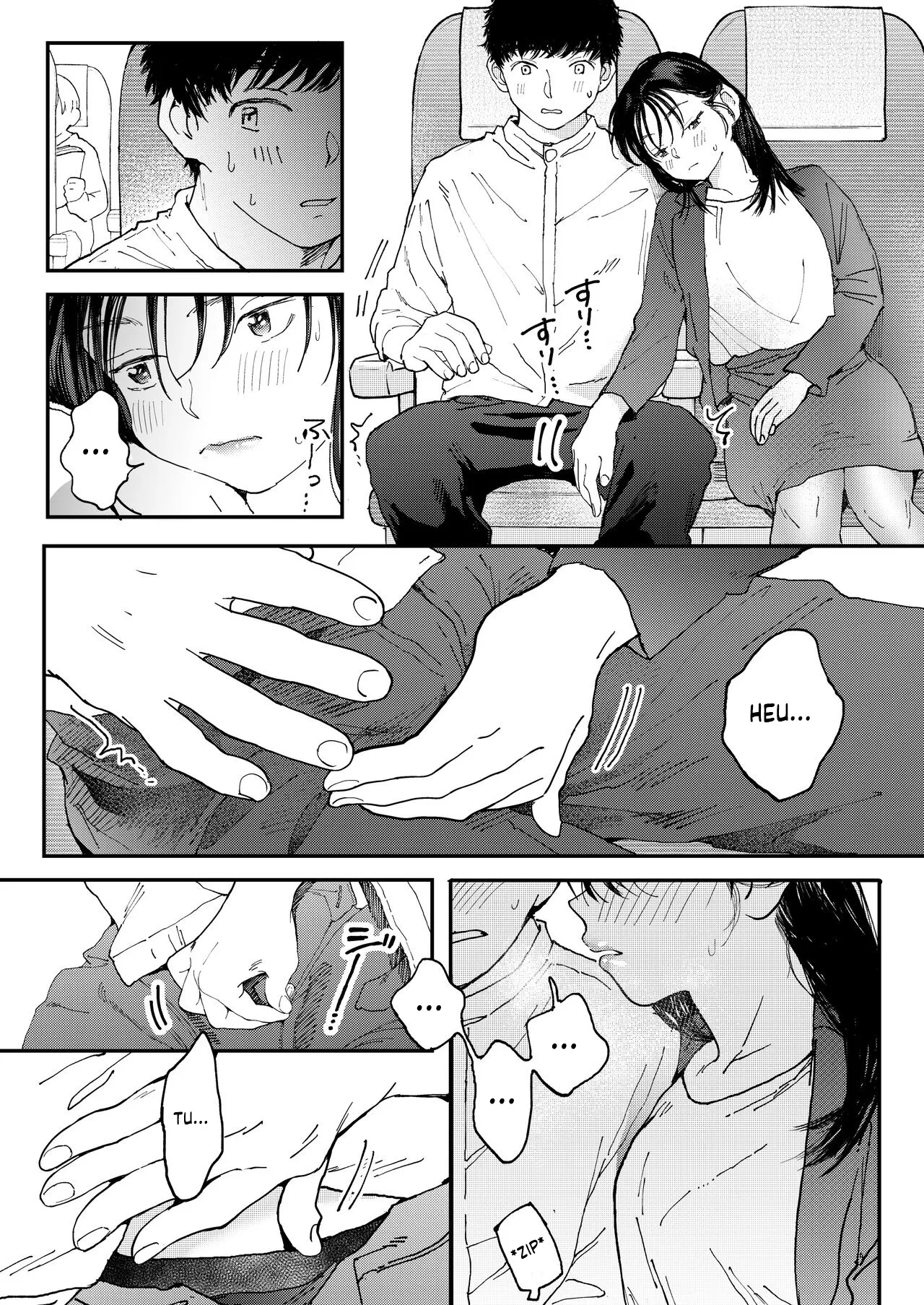 [Denbu Momo] Muramura OL-san wa Hikouki no Naka demo Seiyoku o Mitashitai | Une jeune Femme veut assouvir son Fantasme dans un avion [French] [Lopxi] [Digital] 画像番号 15