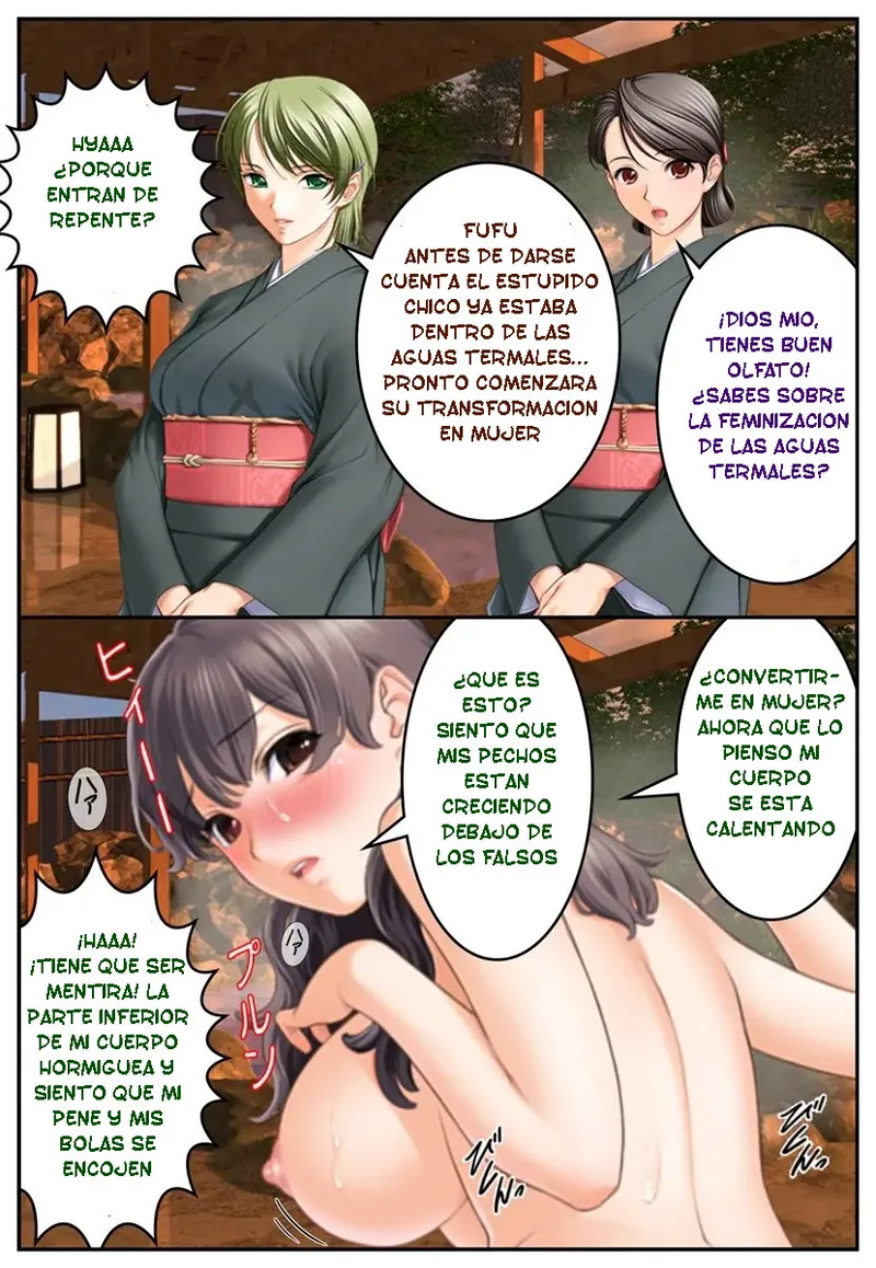 [Hengen Monogatari] Oshioki Nyotaika Onsen ~Kinshin Soukan de Otokonoko Ryokou!?~ [Spanish] [TF SCANS] image number 26