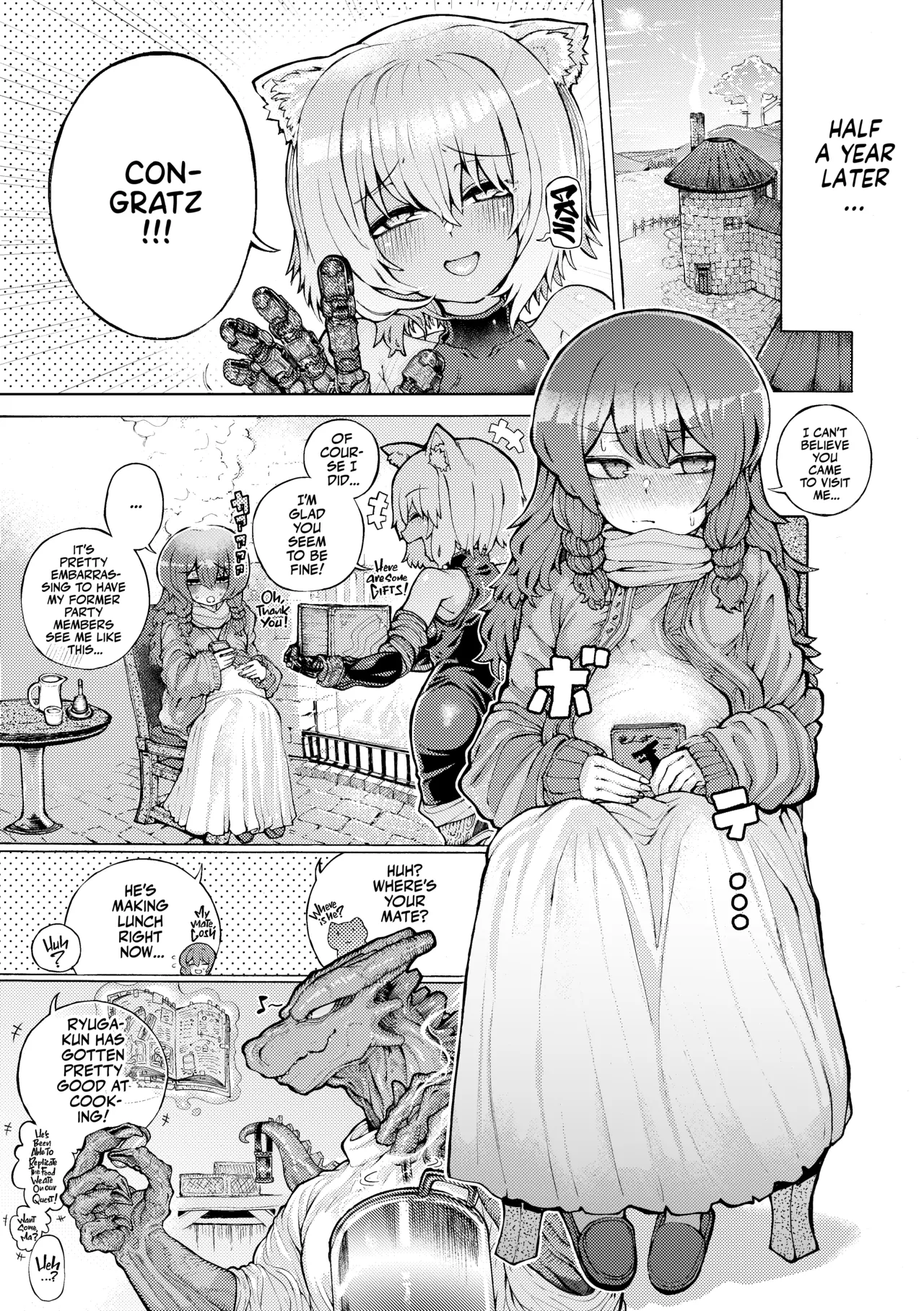 [Jingai Kaki Saurus18 (Saurus18)] Party Member no Ryuujinzoku kara Haramase Kyuukon Sareta kedo Manzara demo Nai | The Party's Dragon Courted Me for The Sake of Marriage and Baby Making [English] [Team Rabu2] 44eme image