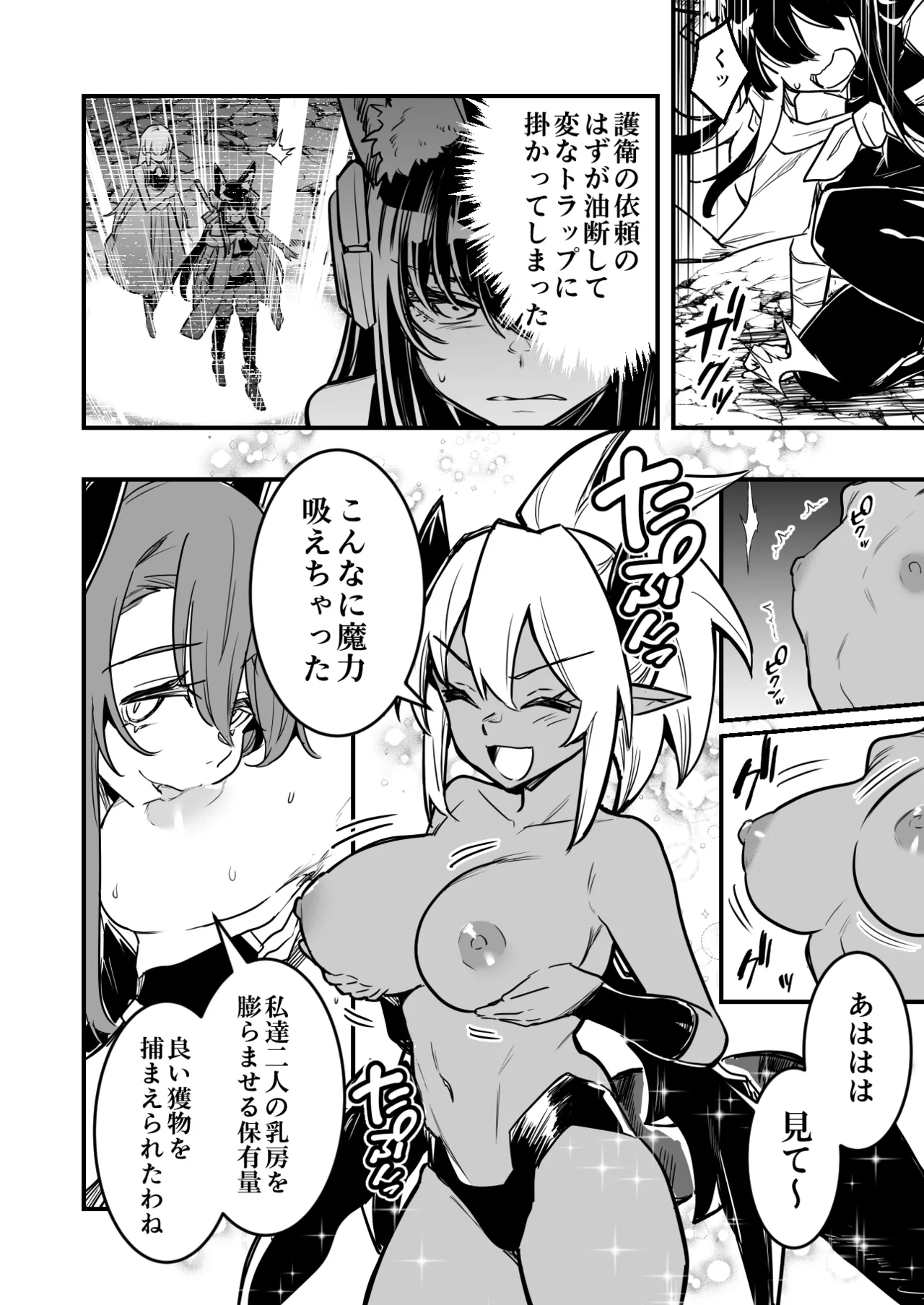 [レフトハンド] 罠でフタナリ化してしまい吸乳インプの友達の育った胸でズリズリされる剣士ちゃん imagen número 2