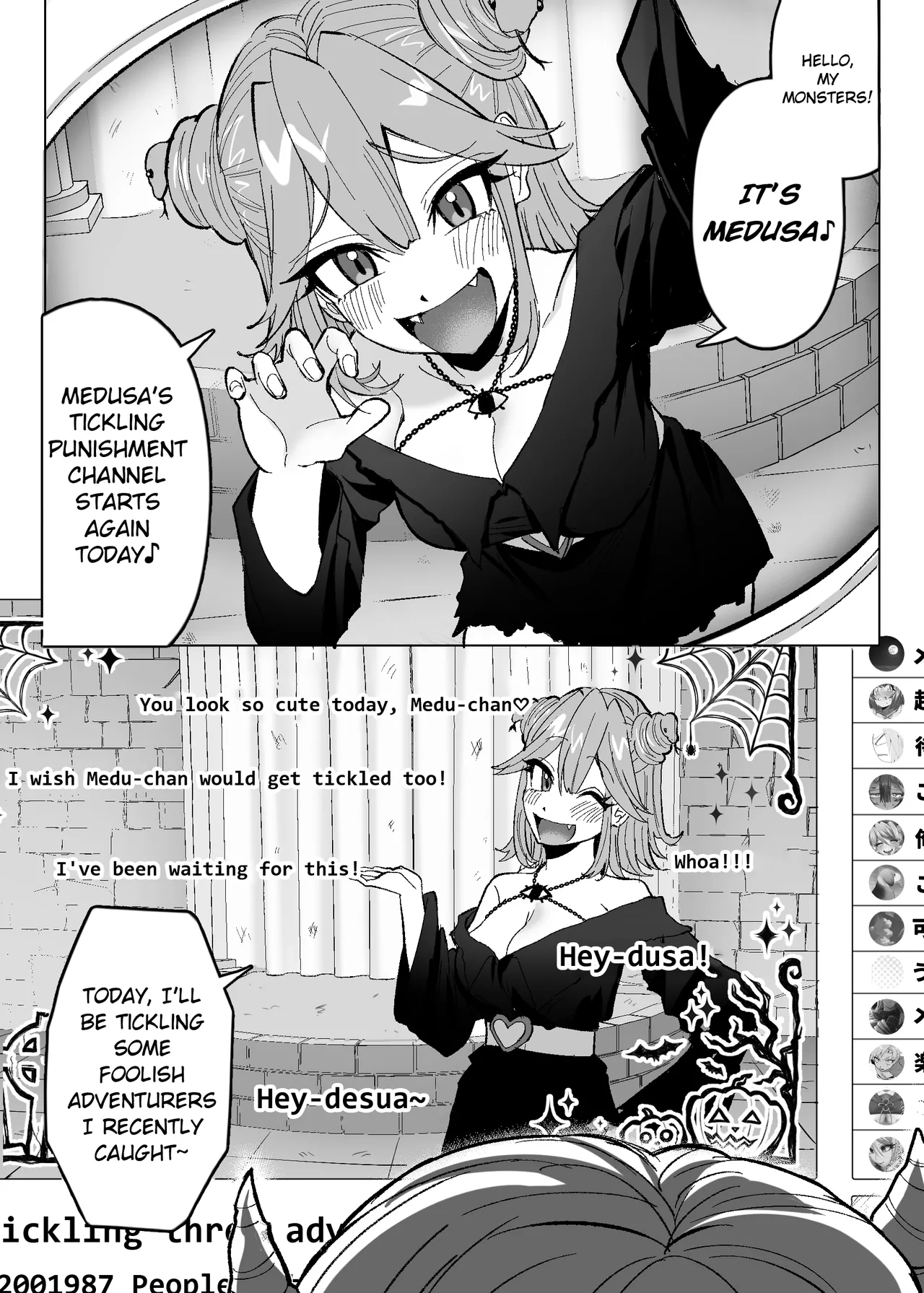 [Muriyari egao (Sasa)] Medusa Kusuguri Haishin ~3-nin no Boukensha-chan, Shinuhodo Kusugutte Mita!~ | Medusa's Tickling Live Stream ~Three Adventurers Tickled to Death~ [English] image number 3